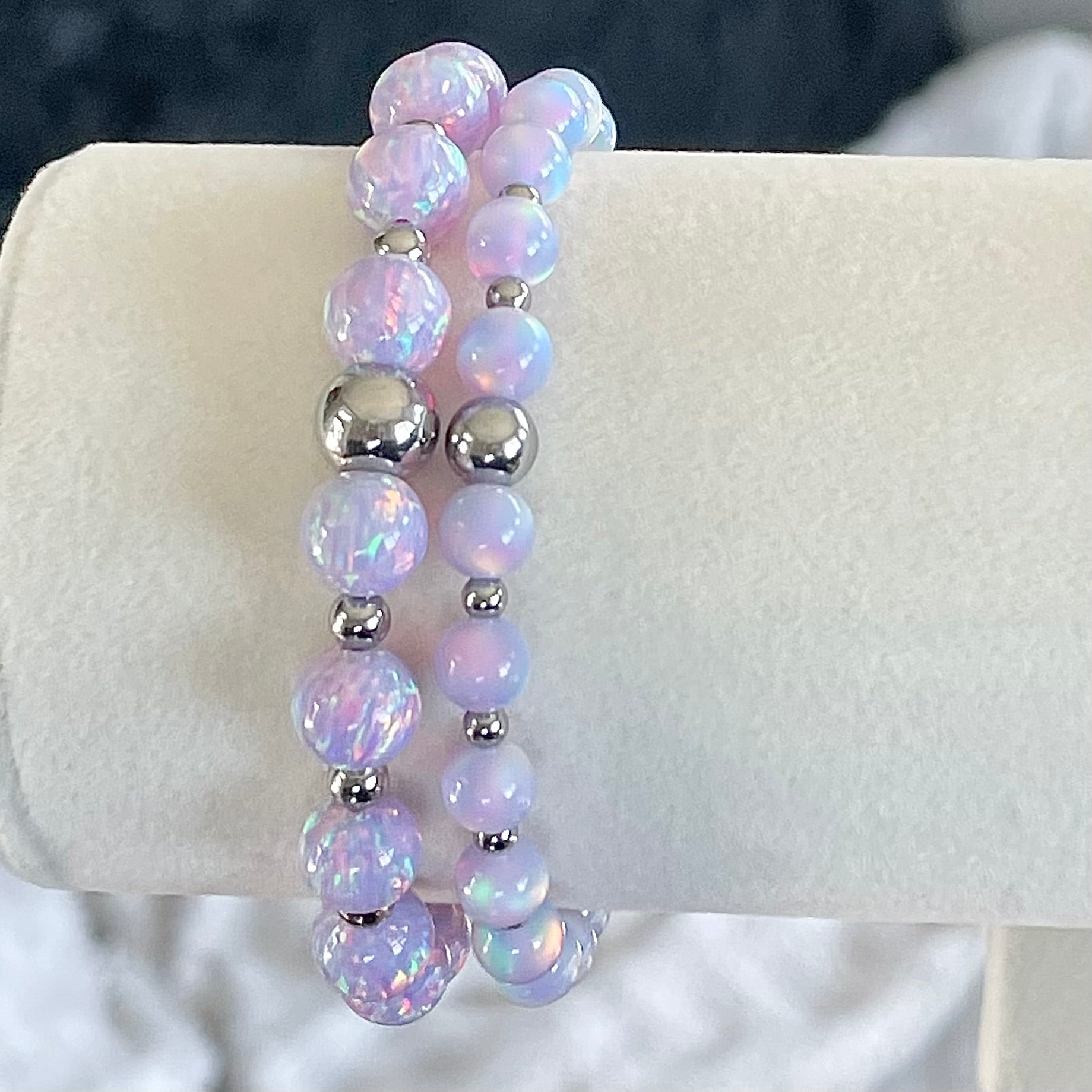 Opal Tennis Bracelet with Polished Accents ~ Periwinkle