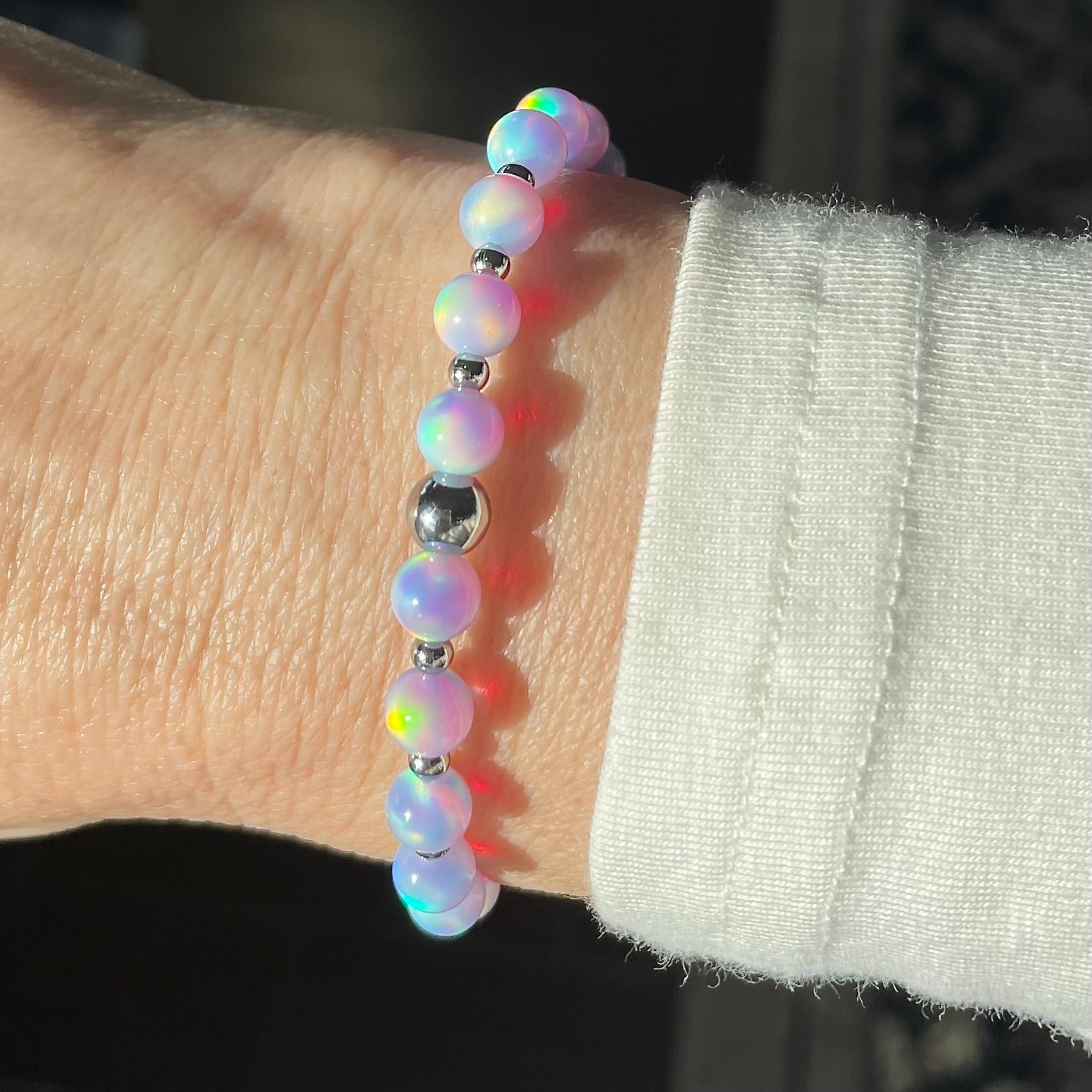 Opal Tennis Bracelet with Polished Accents ~ Periwinkle
