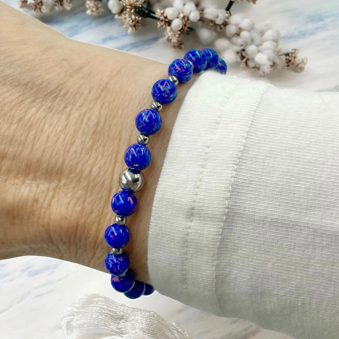 Opal Line Accented Bracelet ~ Imperial Blue