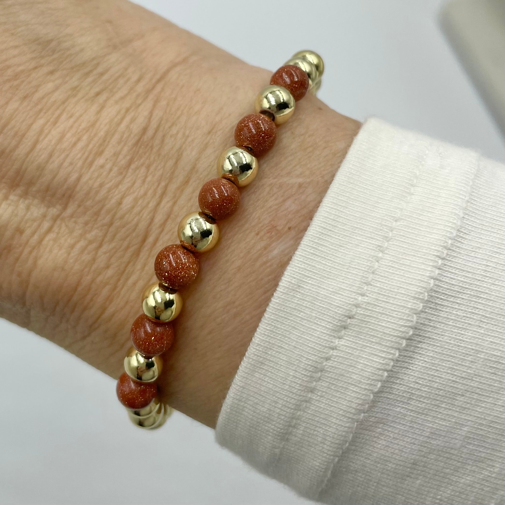 14K Gold Filled & Gemstone Bracelet ~ Gold Sandstone