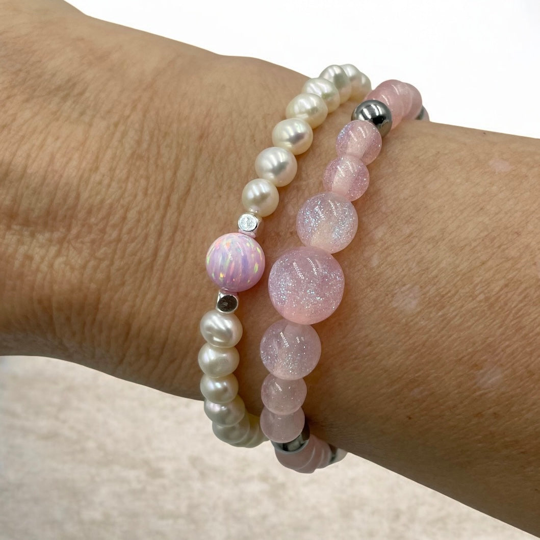 Sparkling Night Sky Cascade Bracelet ~ Cotton Candy