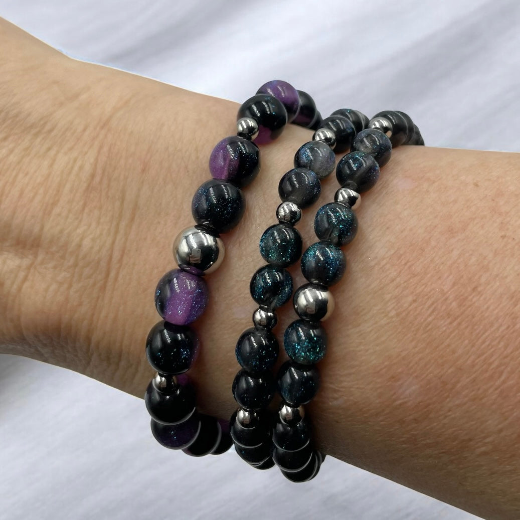 Sparkling Night Sky Wrap Bracelet ~ Nightfall