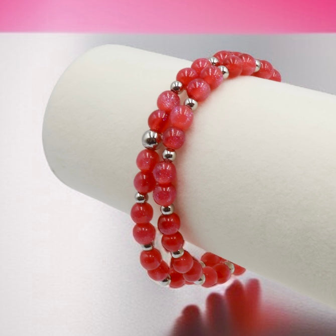 Sparkling Night Sky Wrap Bracelet ~ Crimson Star