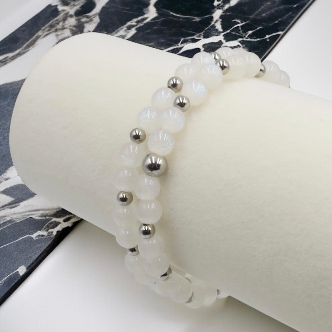 Sparkling Night Sky Wrap Bracelet ~ Aspen Snow