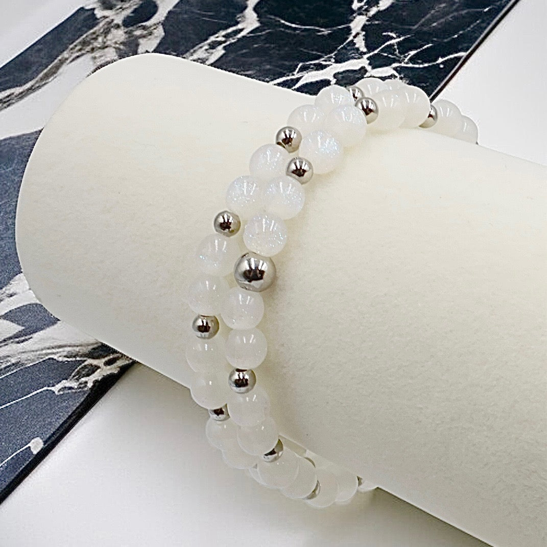 Sparkling Night Sky Wrap Bracelet ~ Aspen Snow