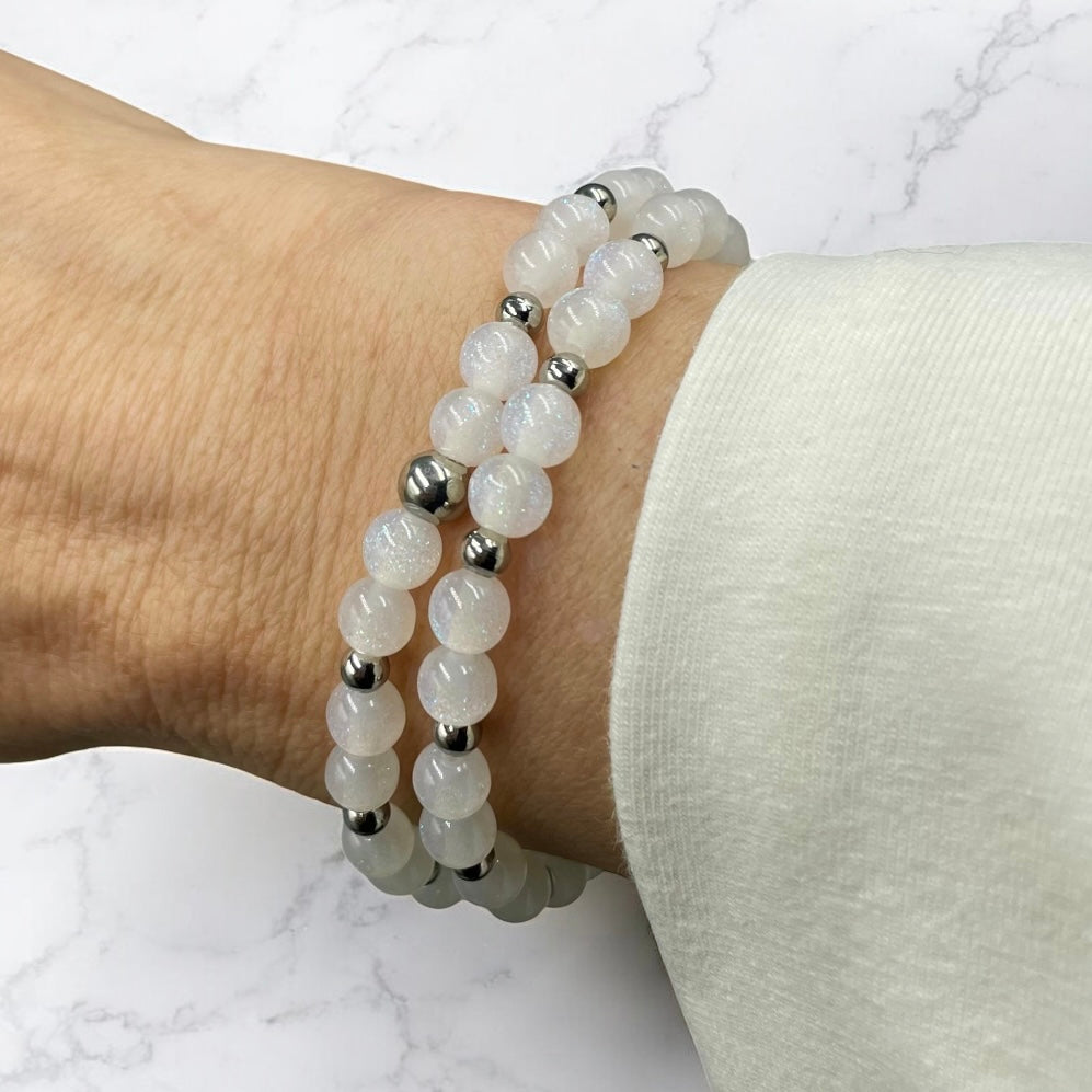 Sparkling Night Sky Wrap Bracelet ~ Aspen Snow