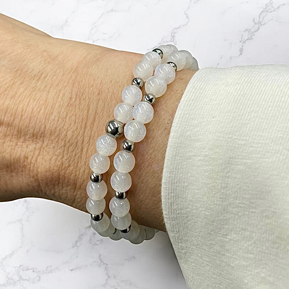 Sparkling Night Sky Wrap Bracelet ~ Aspen Snow