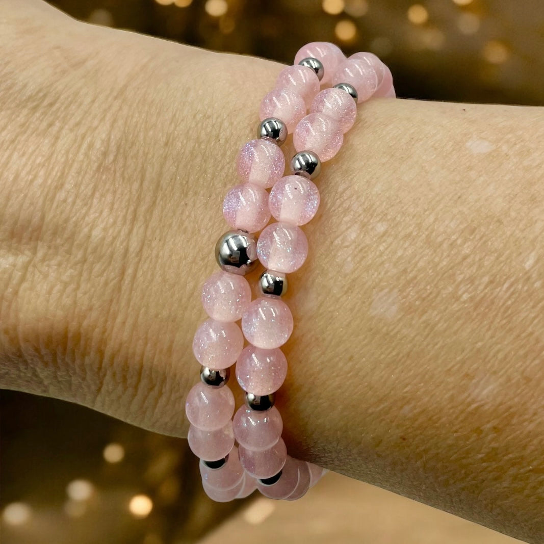 Sparkling Night Sky Wrap Bracelet ~ Cotton Candy