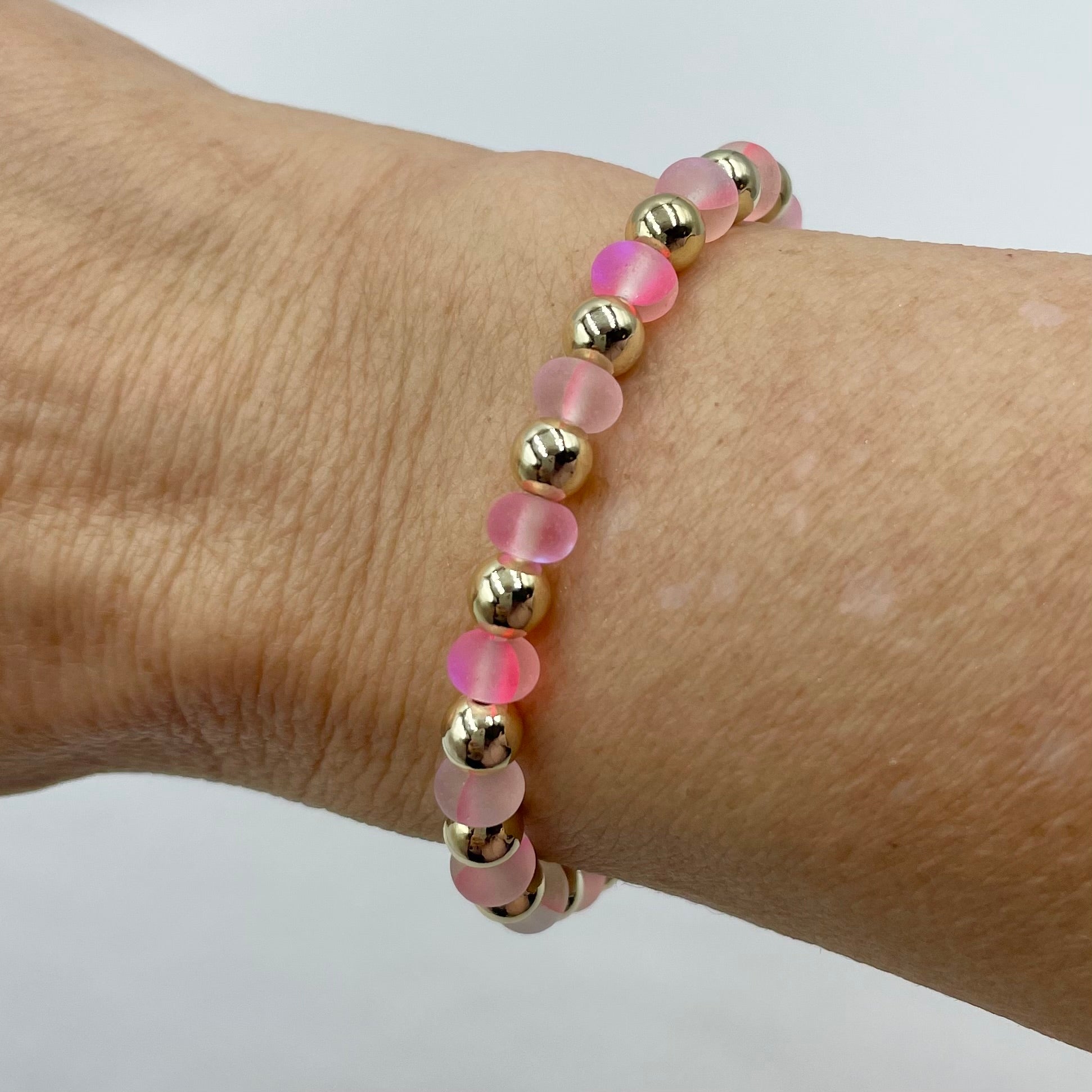 Frosted Aurora Donut Bracelet ~ Wild Watermelon