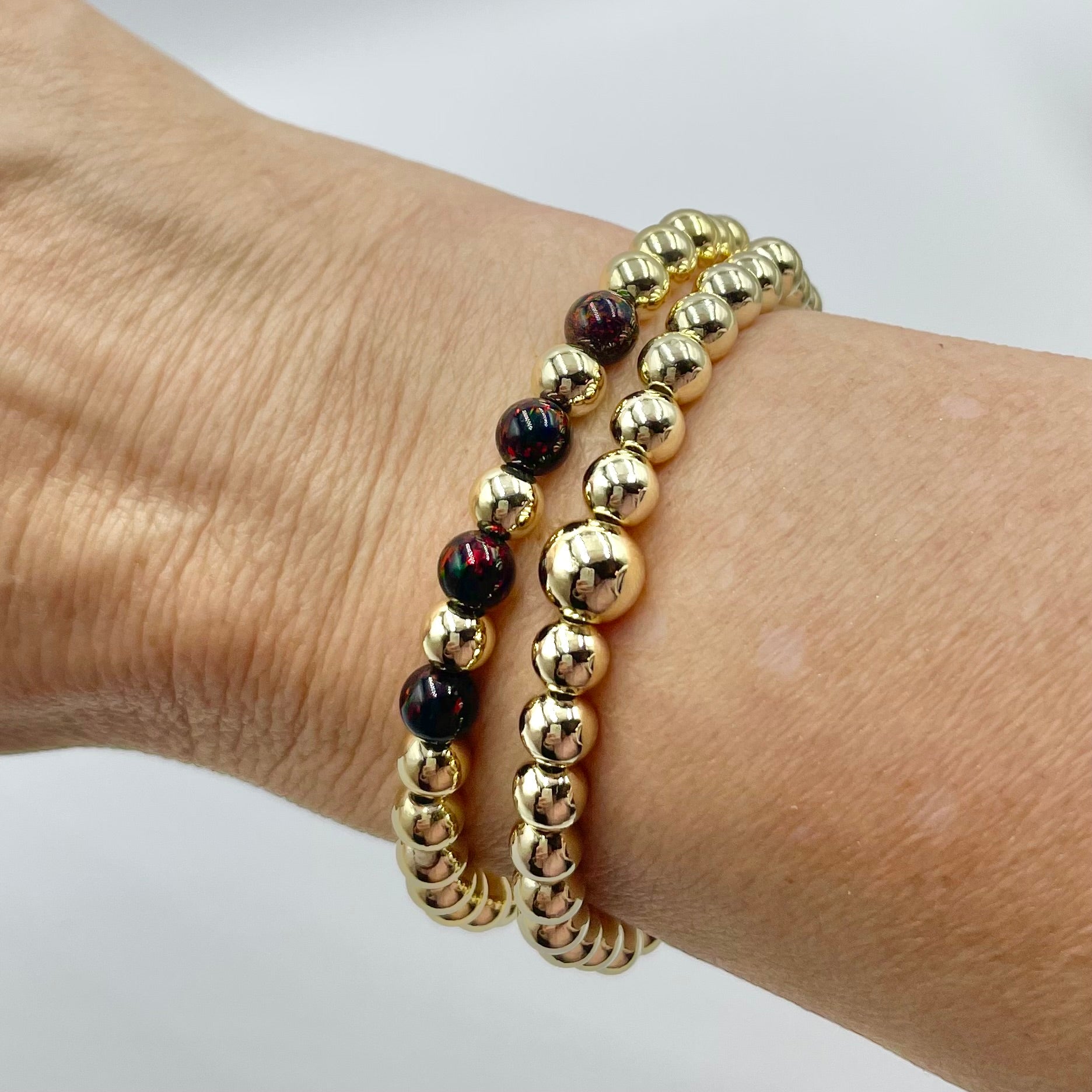 14k Gold Filled Bracelet Mix ~ 8mm & 6mm