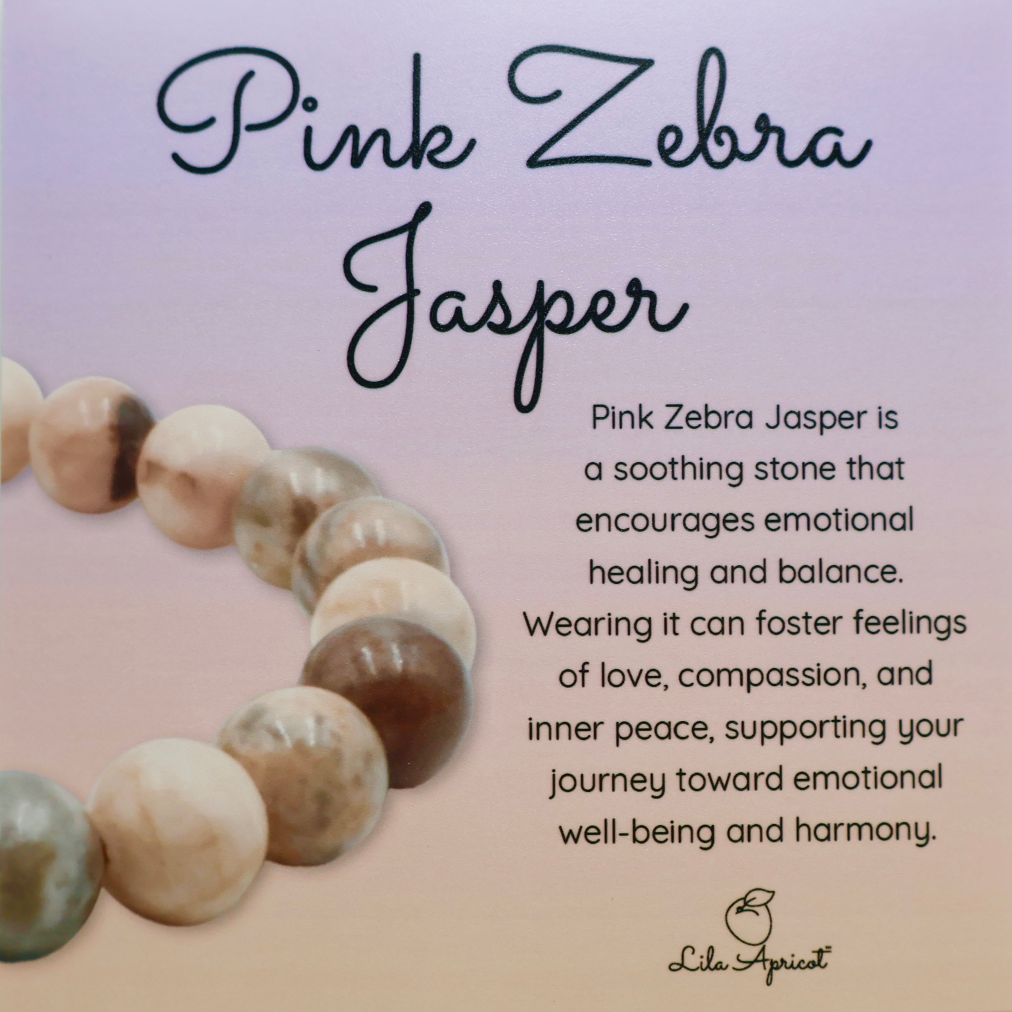Pink Zebra Jasper Gemstone Bracelet