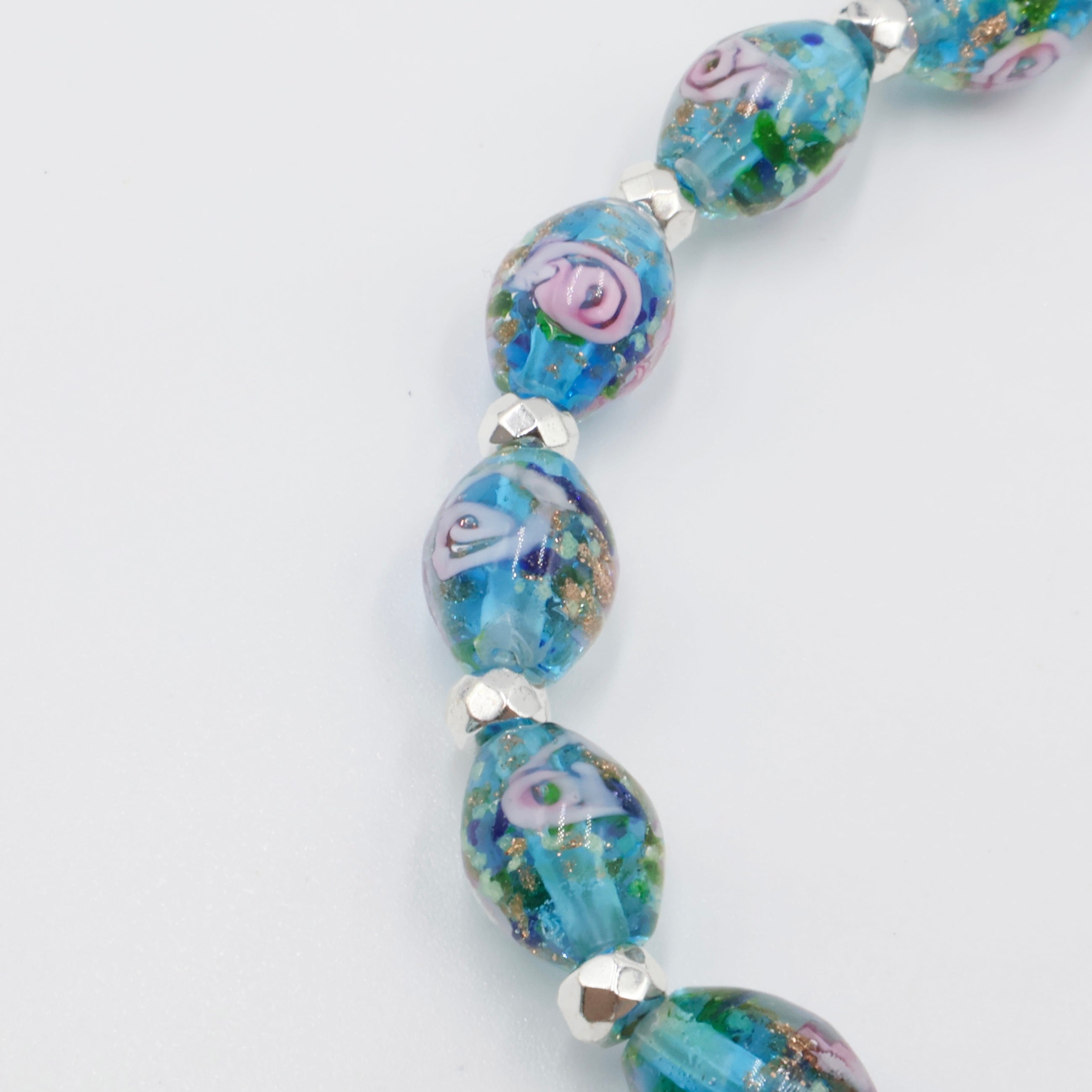 Luminous Oval Rose Bracelets ~ Azure Rose