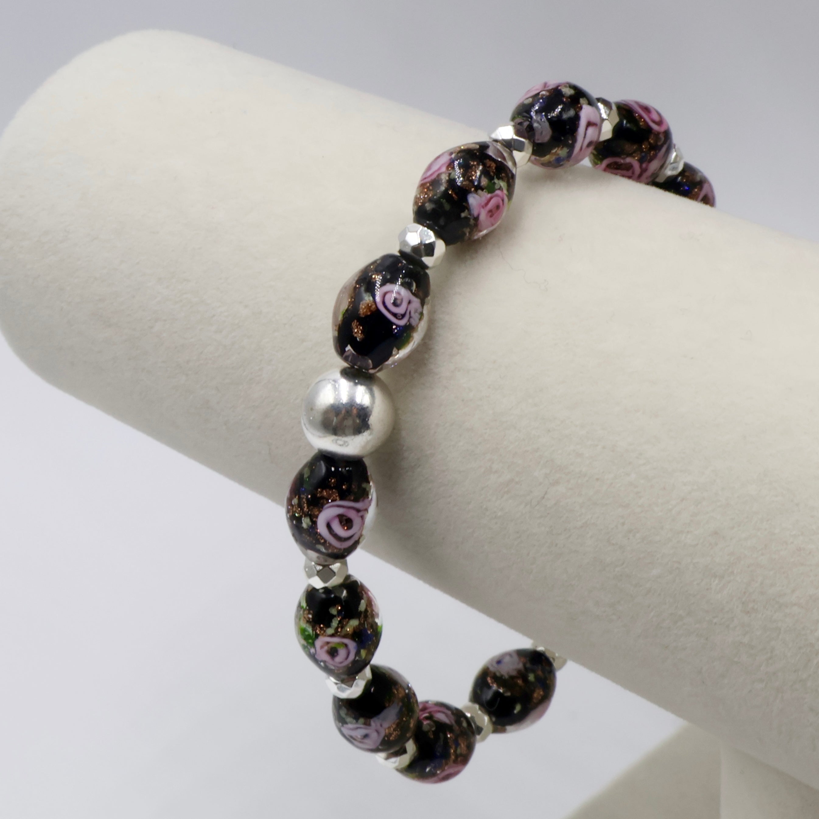 Luminous Oval Rose Bracelets ~ Midnight Rose