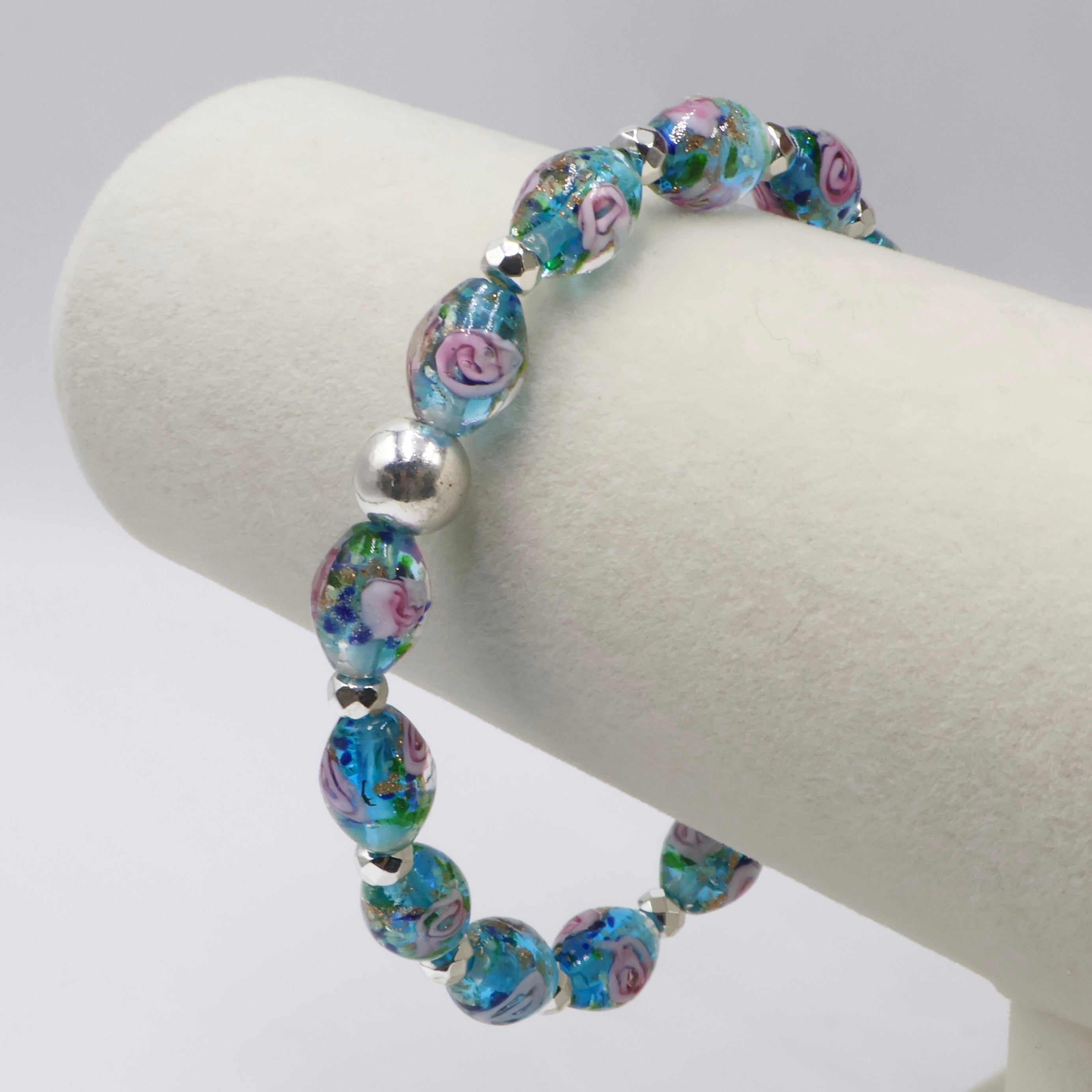 Luminous Oval Rose Bracelets ~ Azure Rose