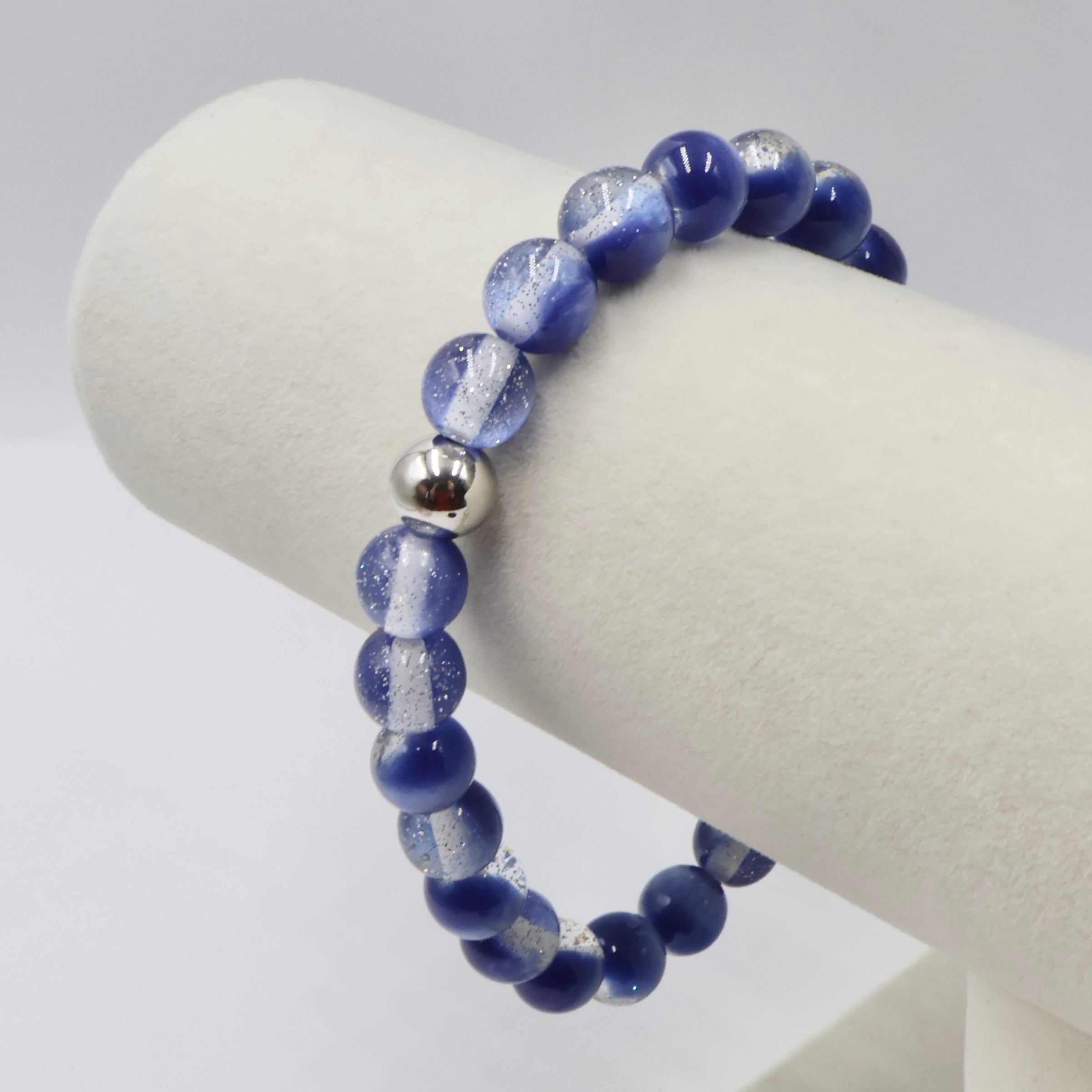 Satin Glitter Bracelet ~ Lapis Blue