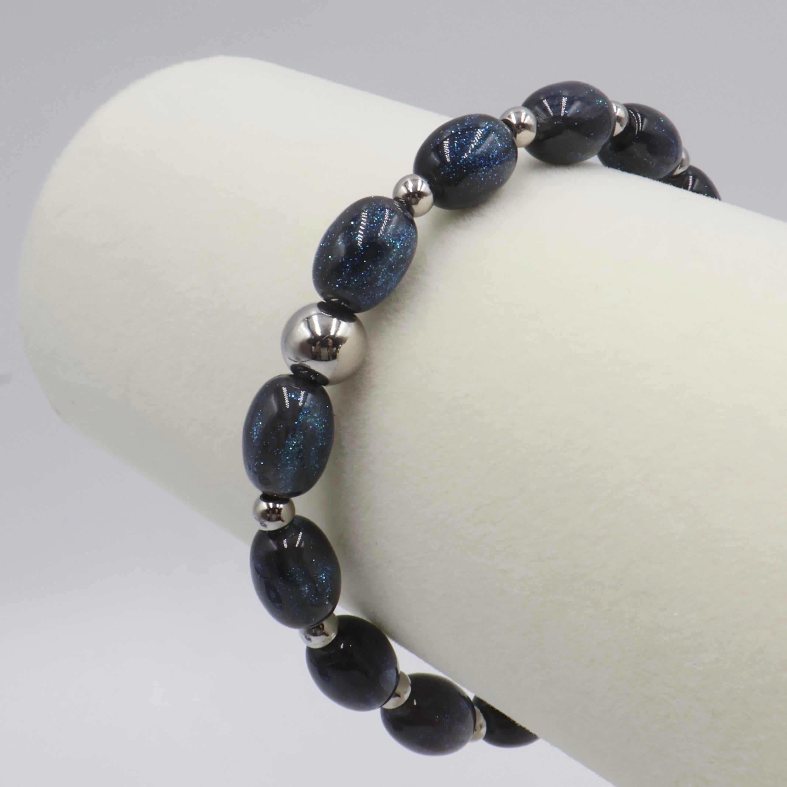 Sparkling Night Sky Oval Bracelet ~ Nightfall