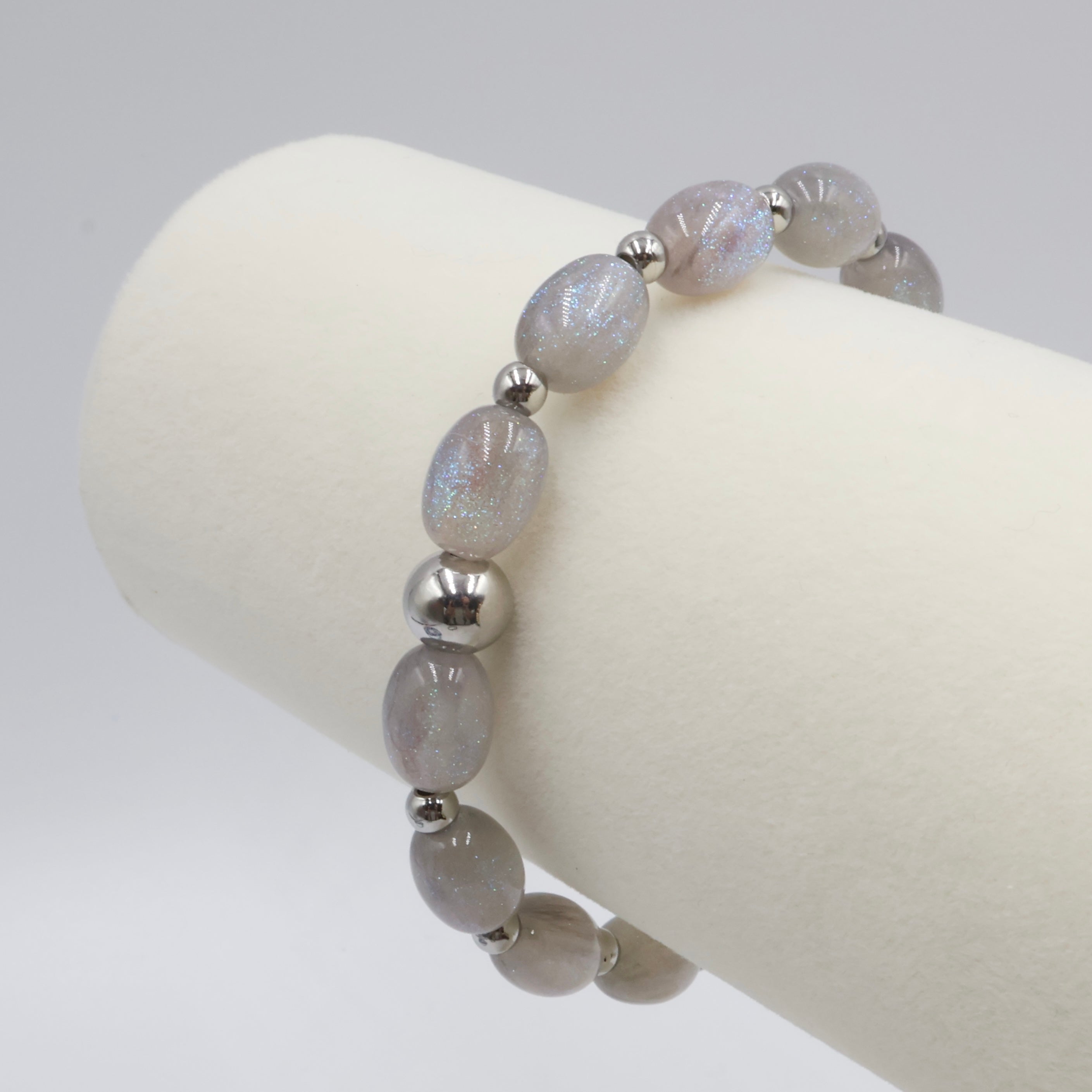 Sparkling Night Sky Oval Bracelet ~ Silver Shine