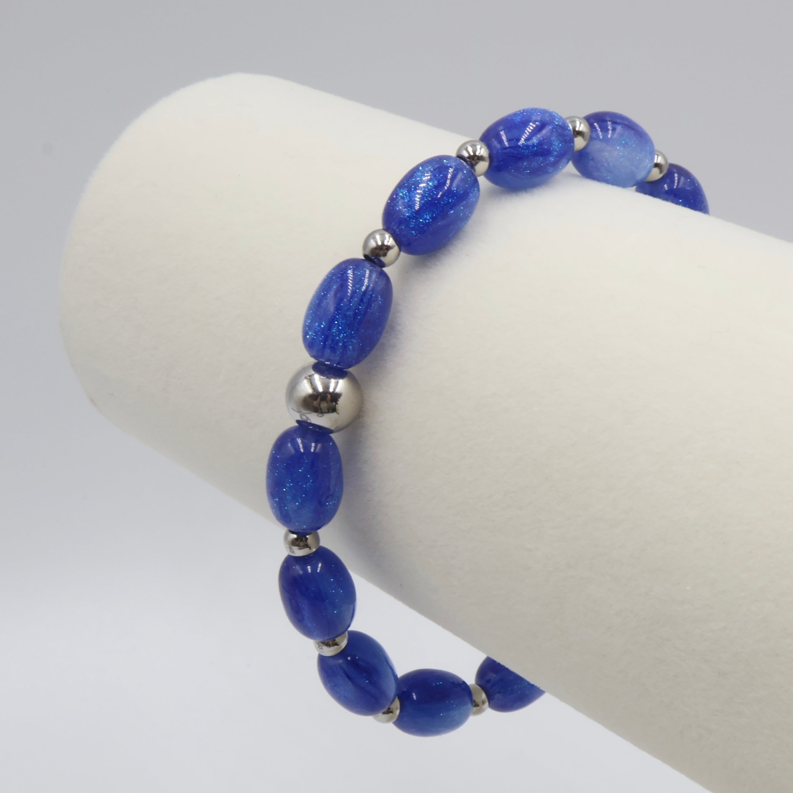 Sparkling Night Sky Oval Bracelet ~ Starlight Blue