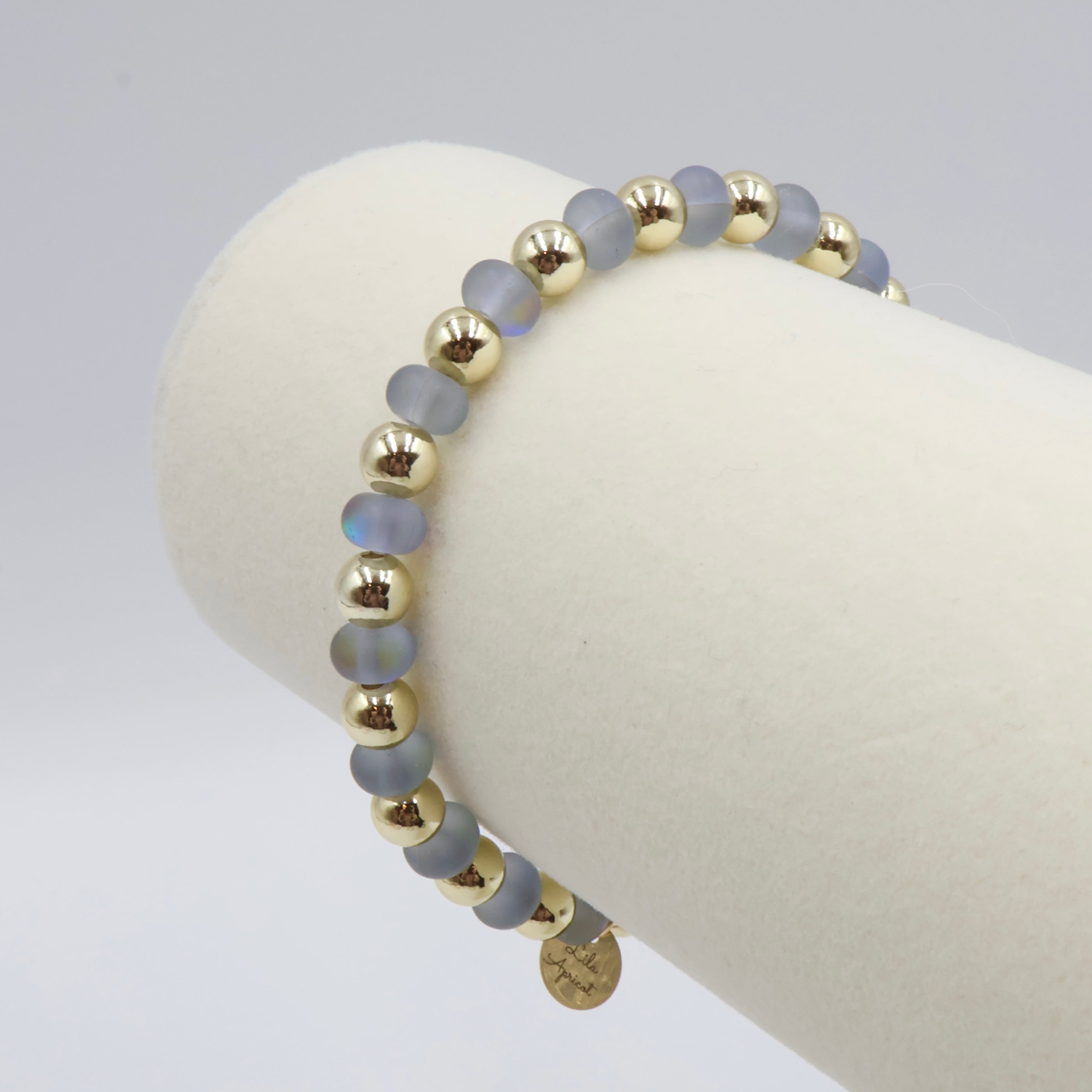 Frosted Aurora Donut Bracelet ~ Gray Spark