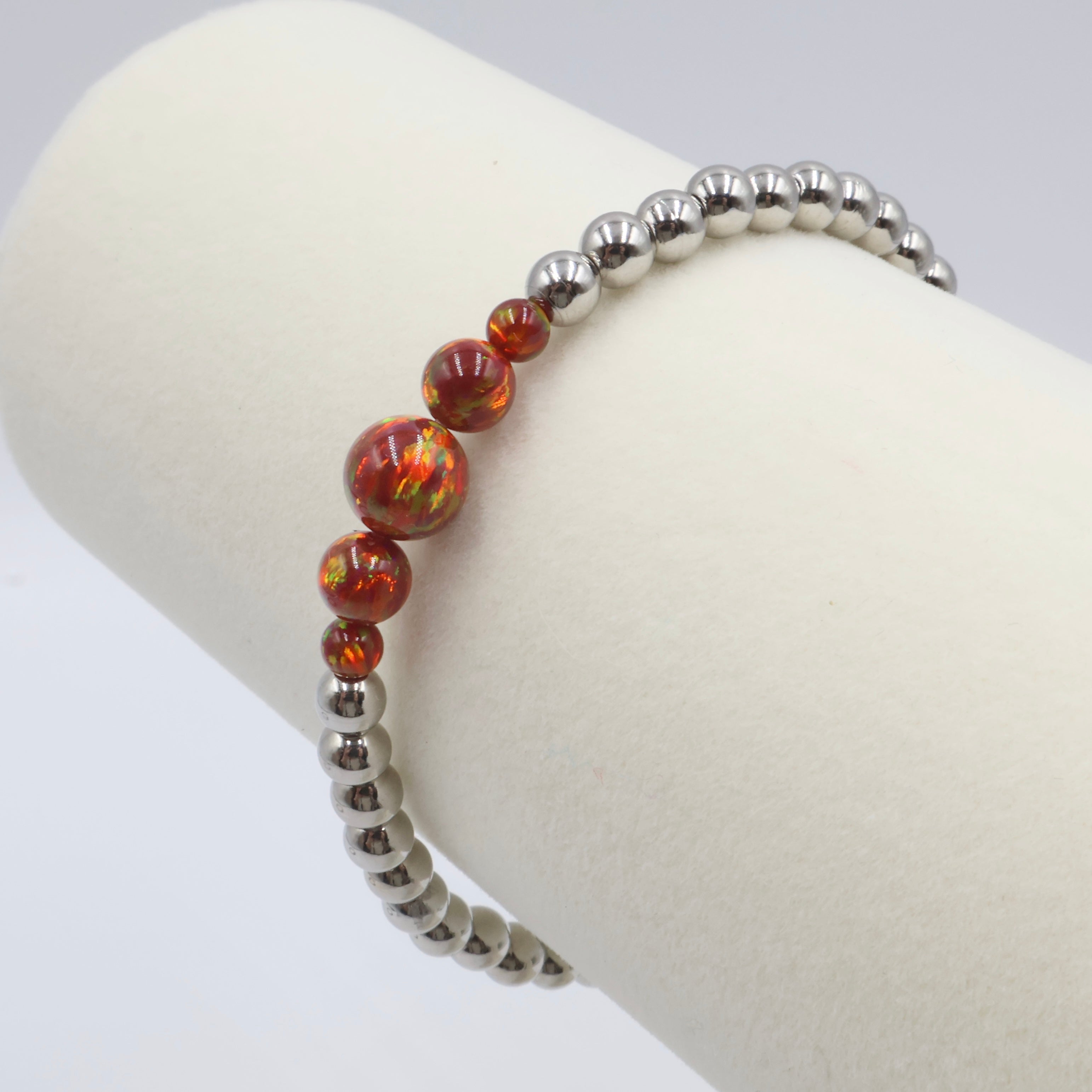 Opal Cascade Bracelet ~ Brick Red