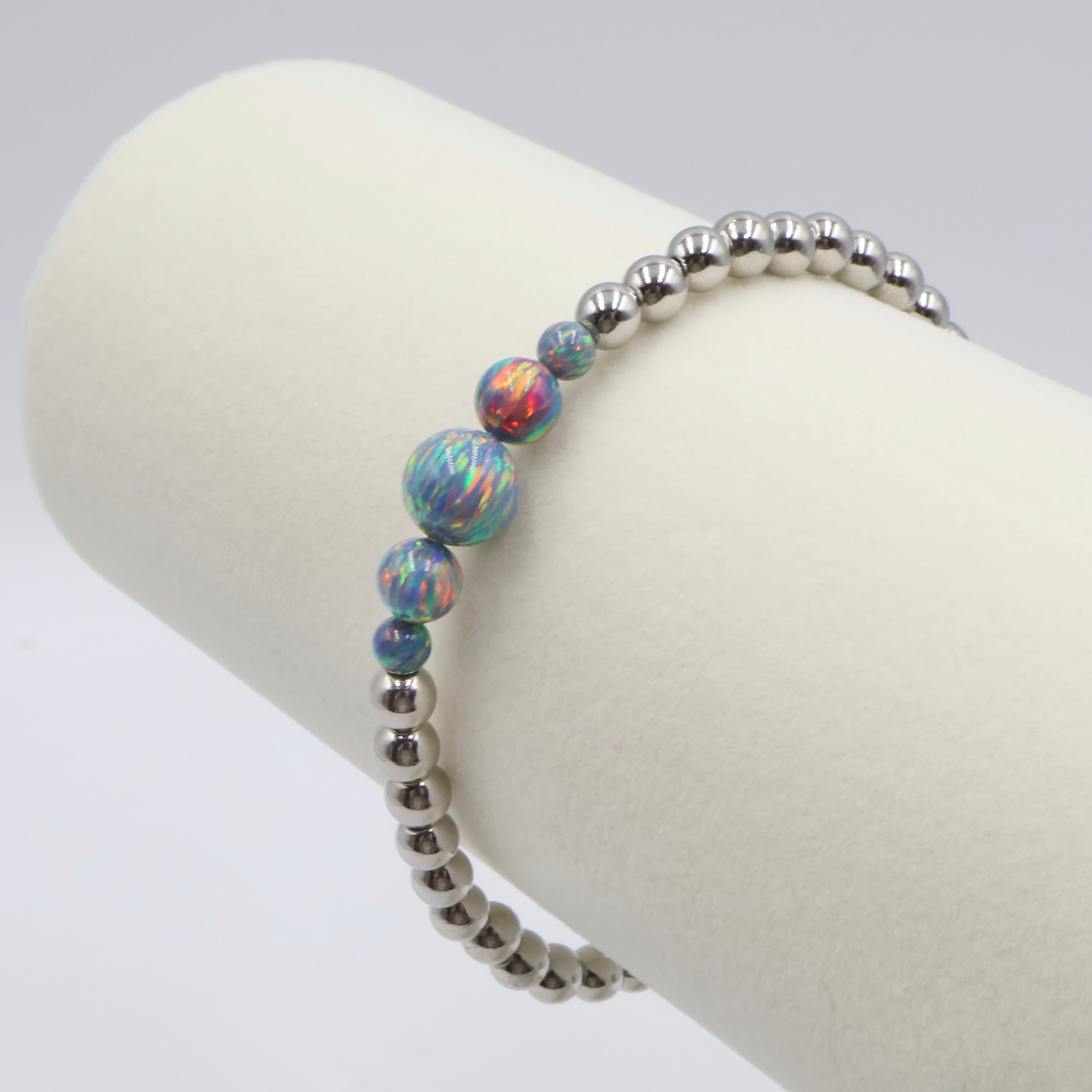 Opal Cascade Bracelet ~ Blue Graphite