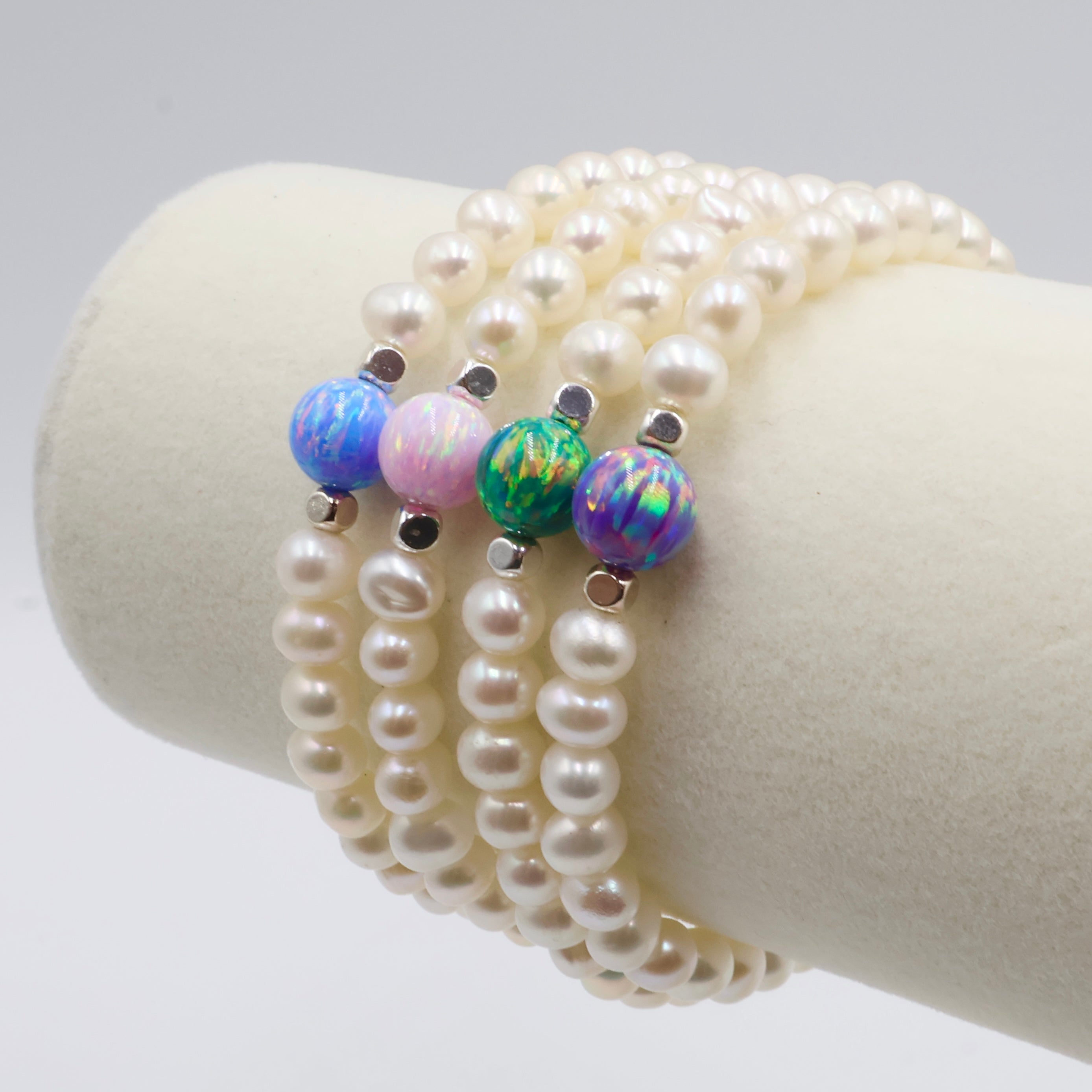 Pearl & Opal Bracelet ~ Azure Pink Mist