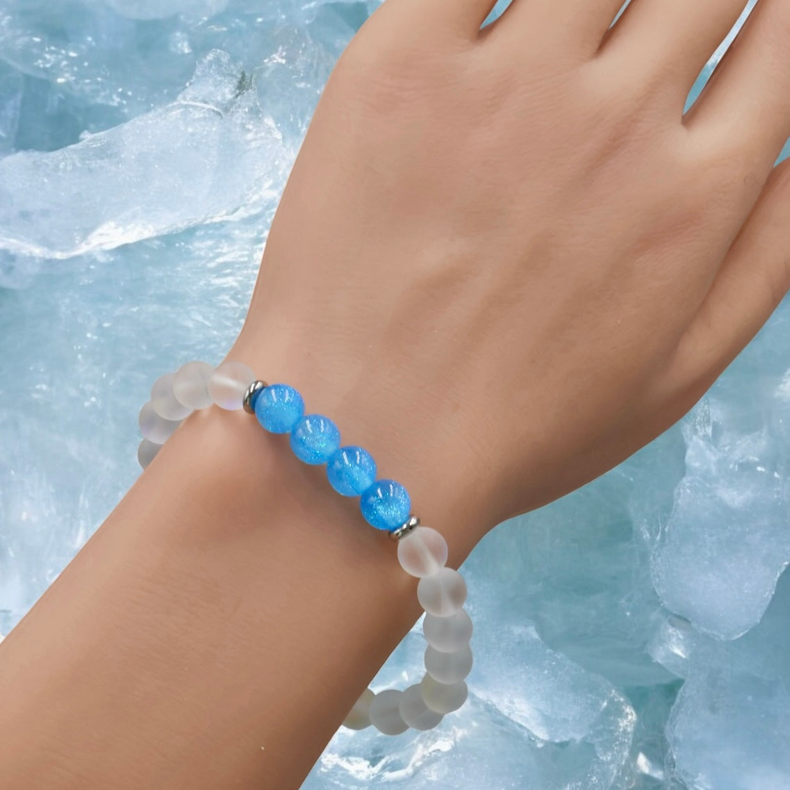 Frosted Aurora and Azure Sparkle Bracelet