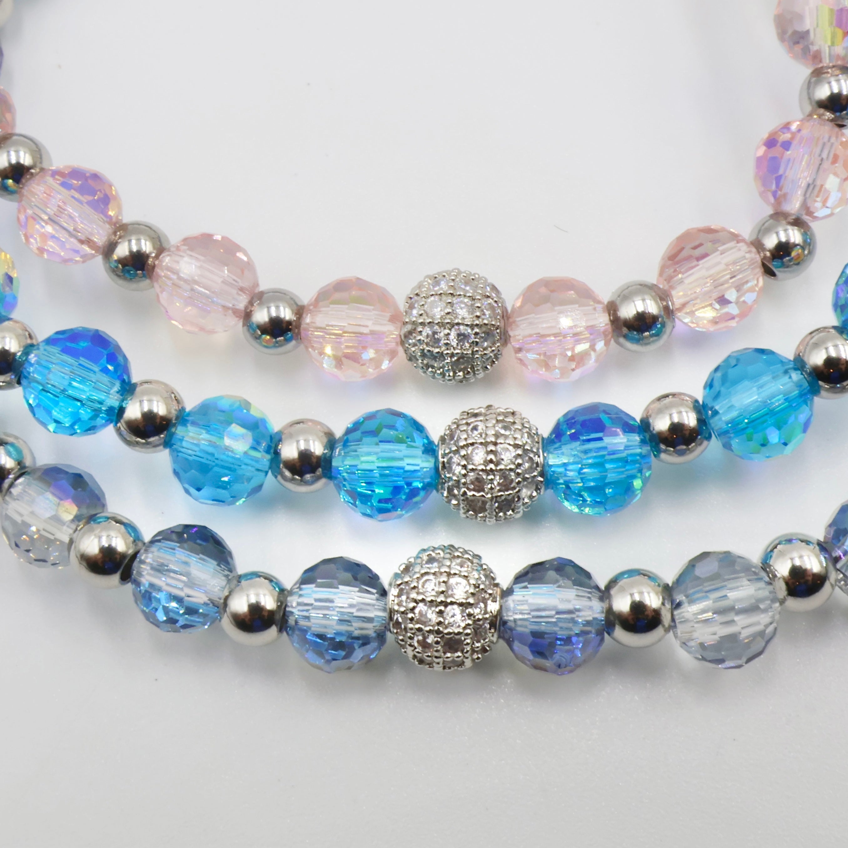 Crystal Glass Bracelet ~ Deep Aqua ~ 6MM