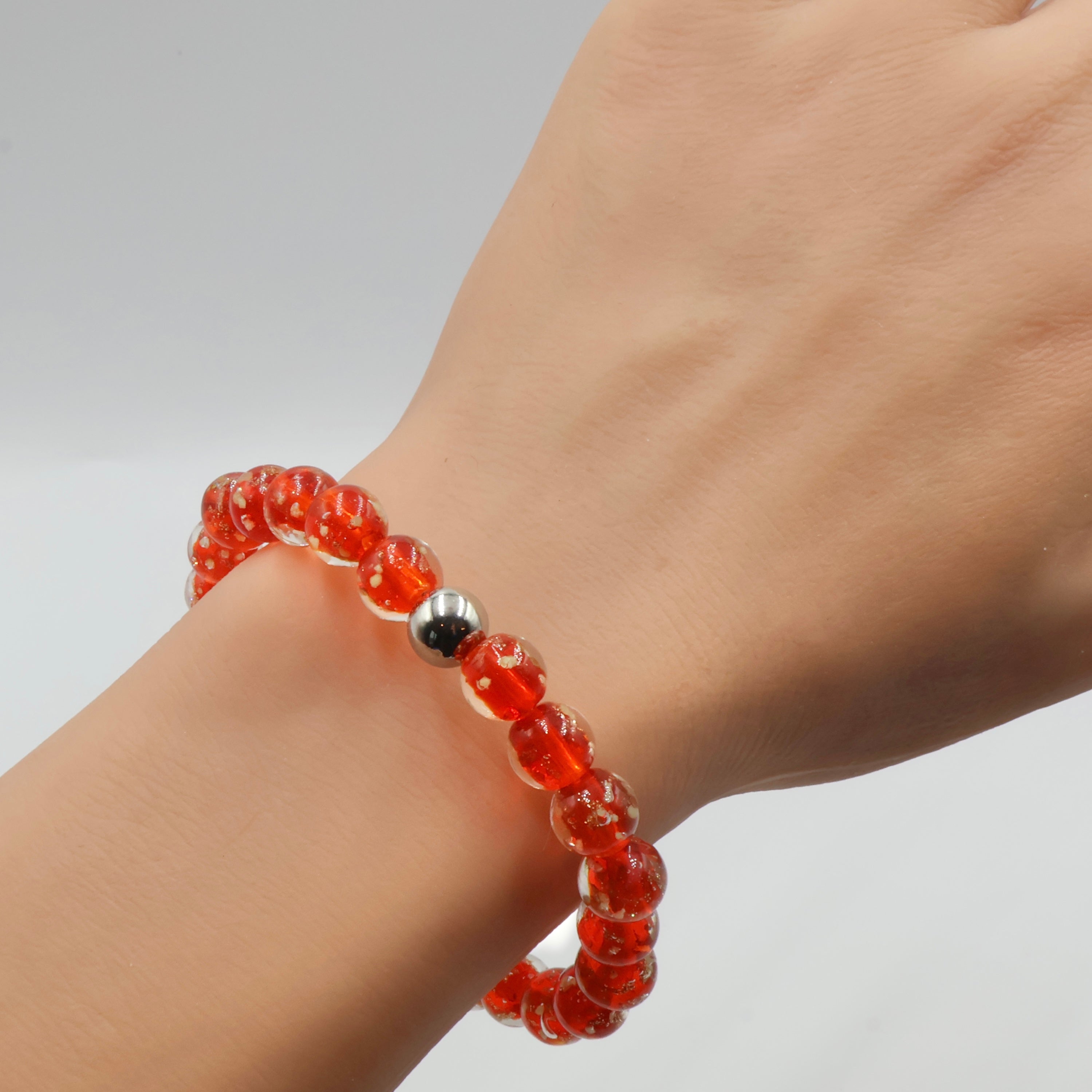 Luminous Gold Sand Bracelet ~ Red Poppy
