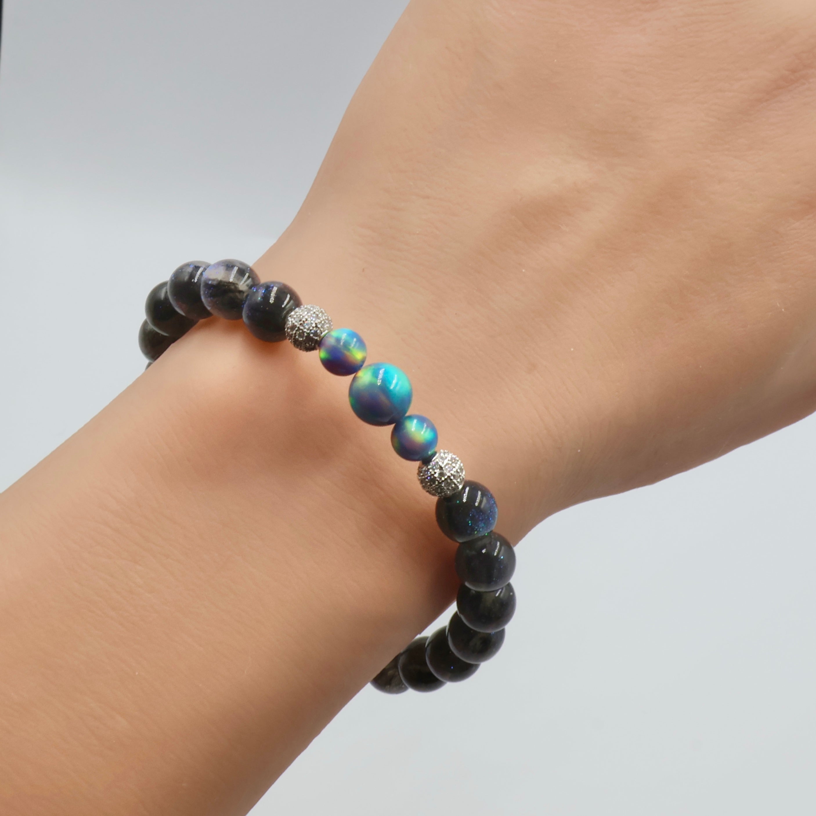 Nightfall with Blue Aura Opals