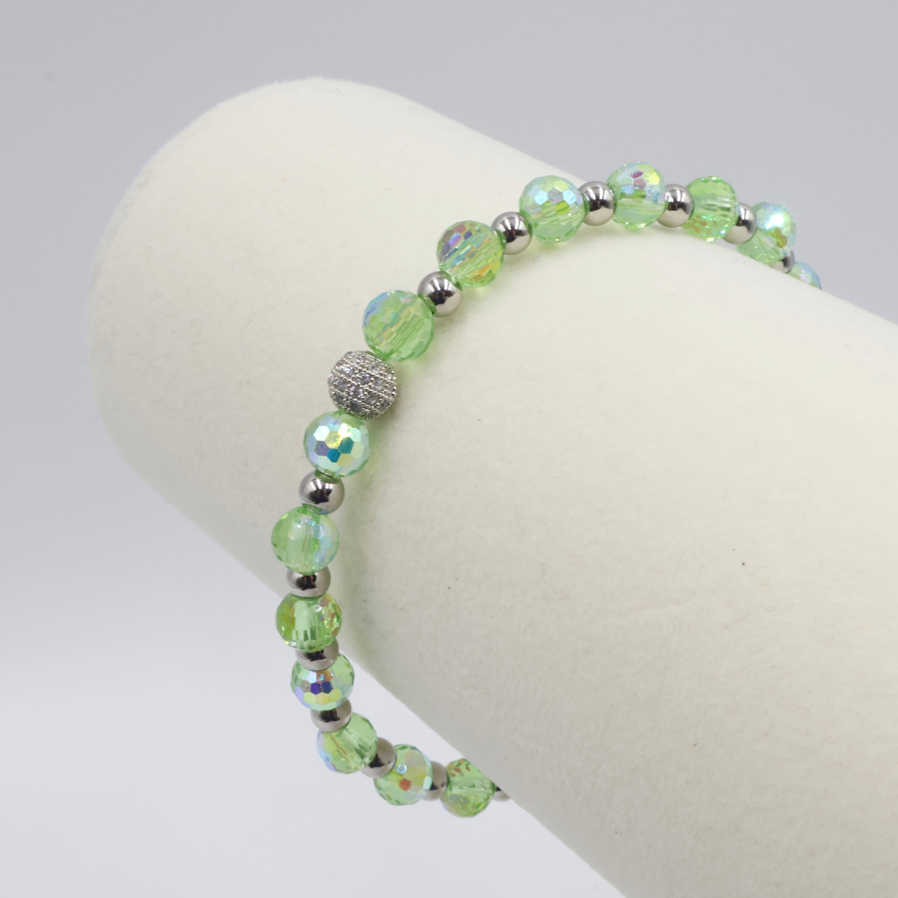 Crystal Glass Bracelet ~ Lime Twist ~ 6MM