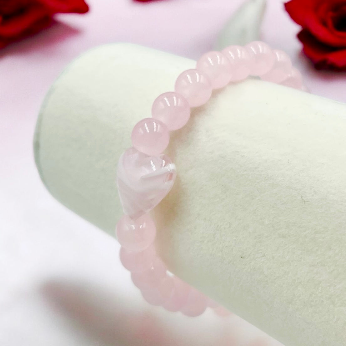 Hearts of Glass ~ Pink Swirl Heart