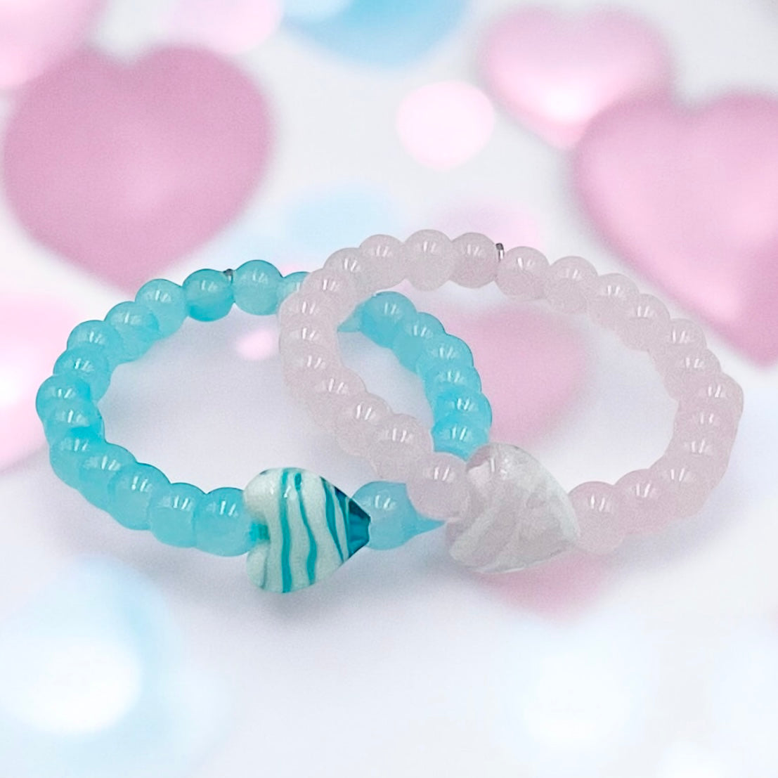 Hearts of Glass ~ Pink Swirl Heart