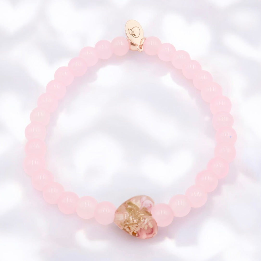 Hearts of Glass Bracelet ~ Pink Glowing Heart