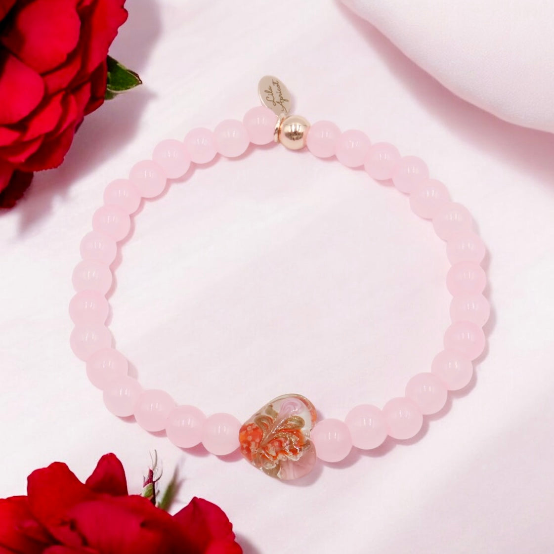 Hearts of Glass Bracelet ~ Red Glowing Heart