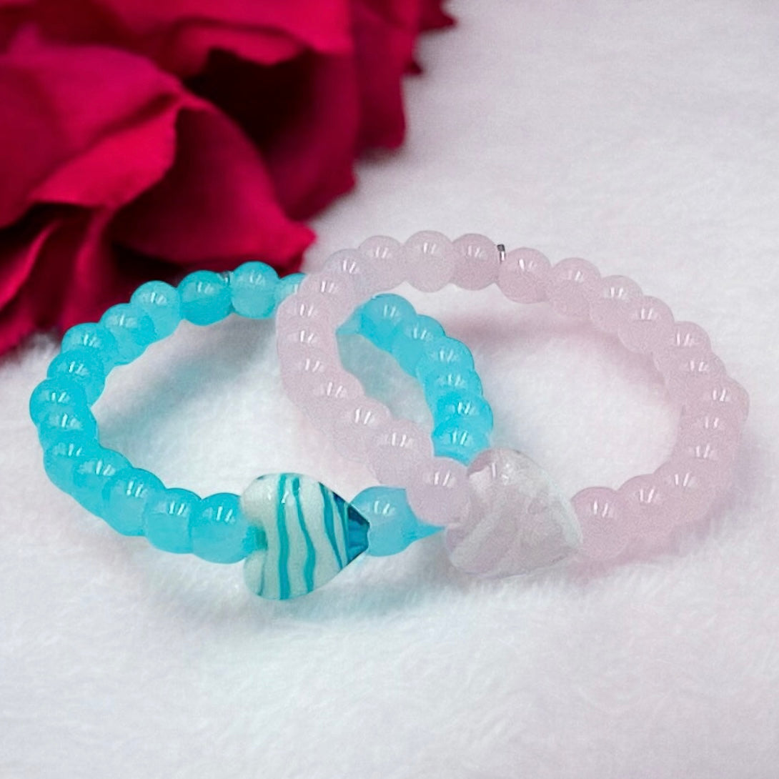 Hearts of Glass ~ Teal Swirl Heart