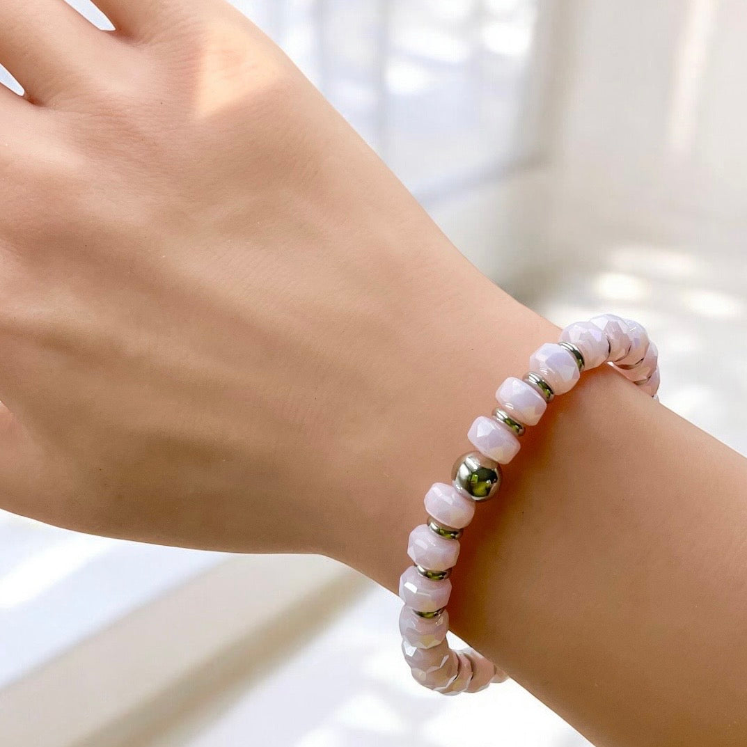 Wheel Style Bracelet ~ Pink Frost