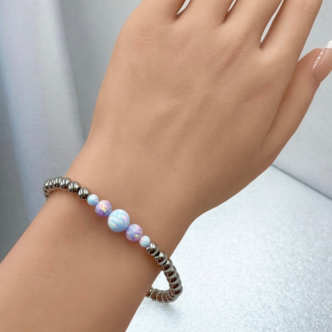 Opal Cascade Bracelet ~ Maya Blue/Unicorn Purple