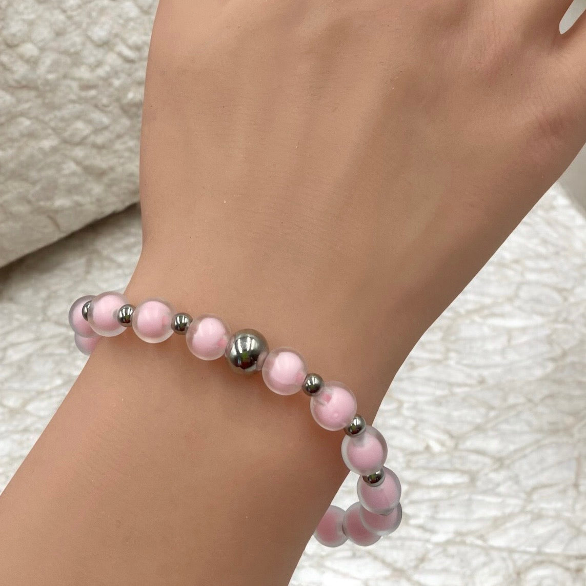 Bubble Bracelet ~ Pink Carnation