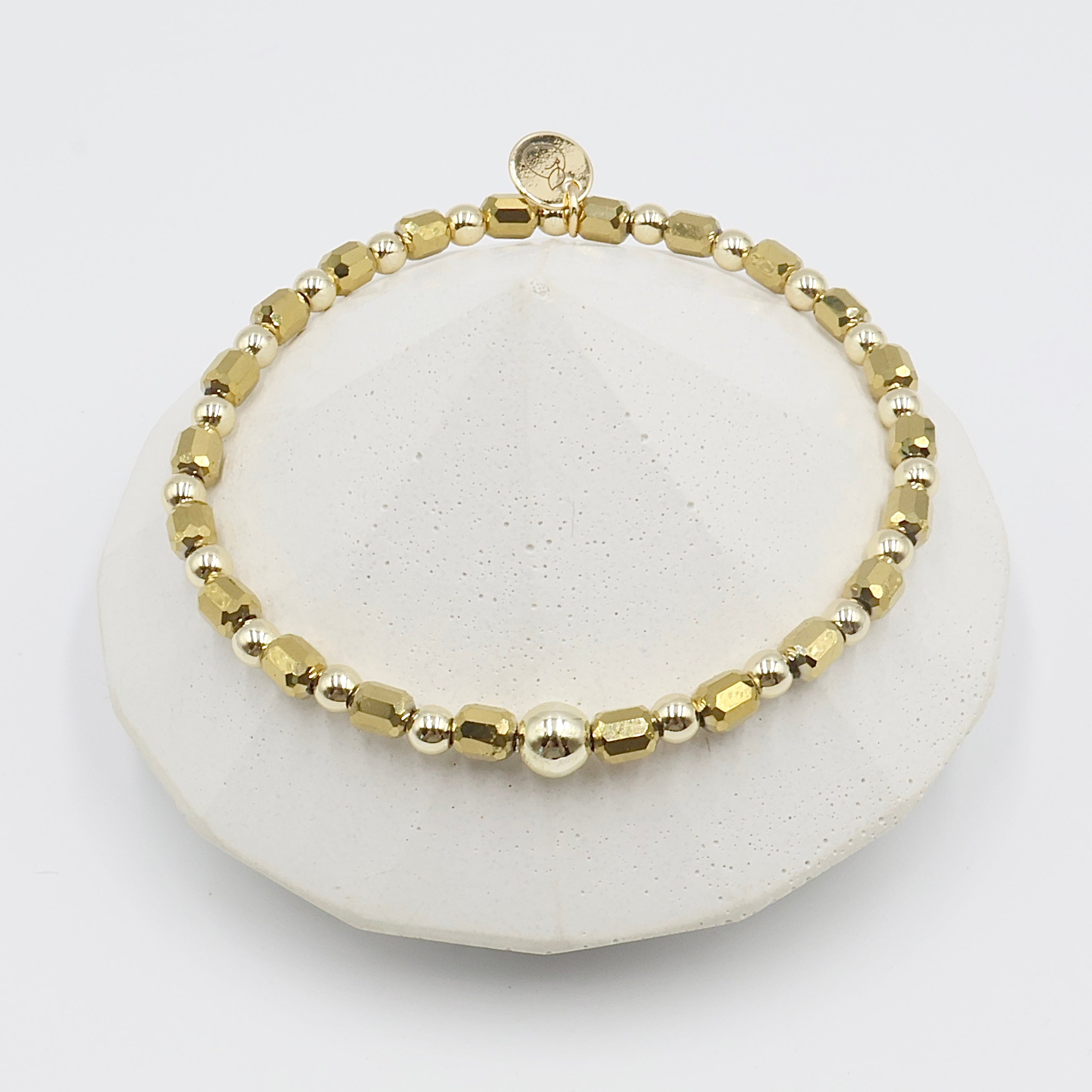 Petite Faceted Pillar | Golden