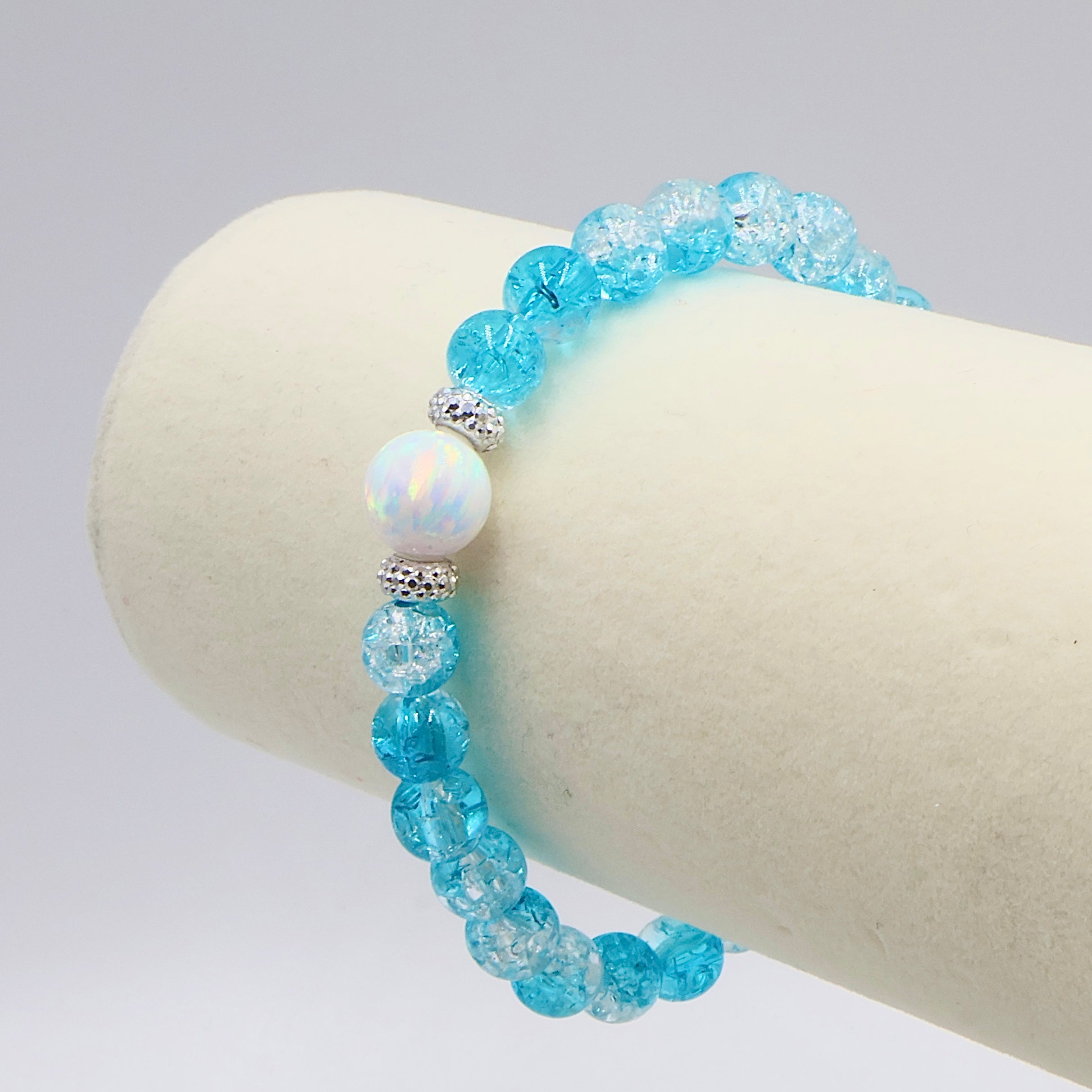 Crackle Fusion Bracelet ~ Deep Surf