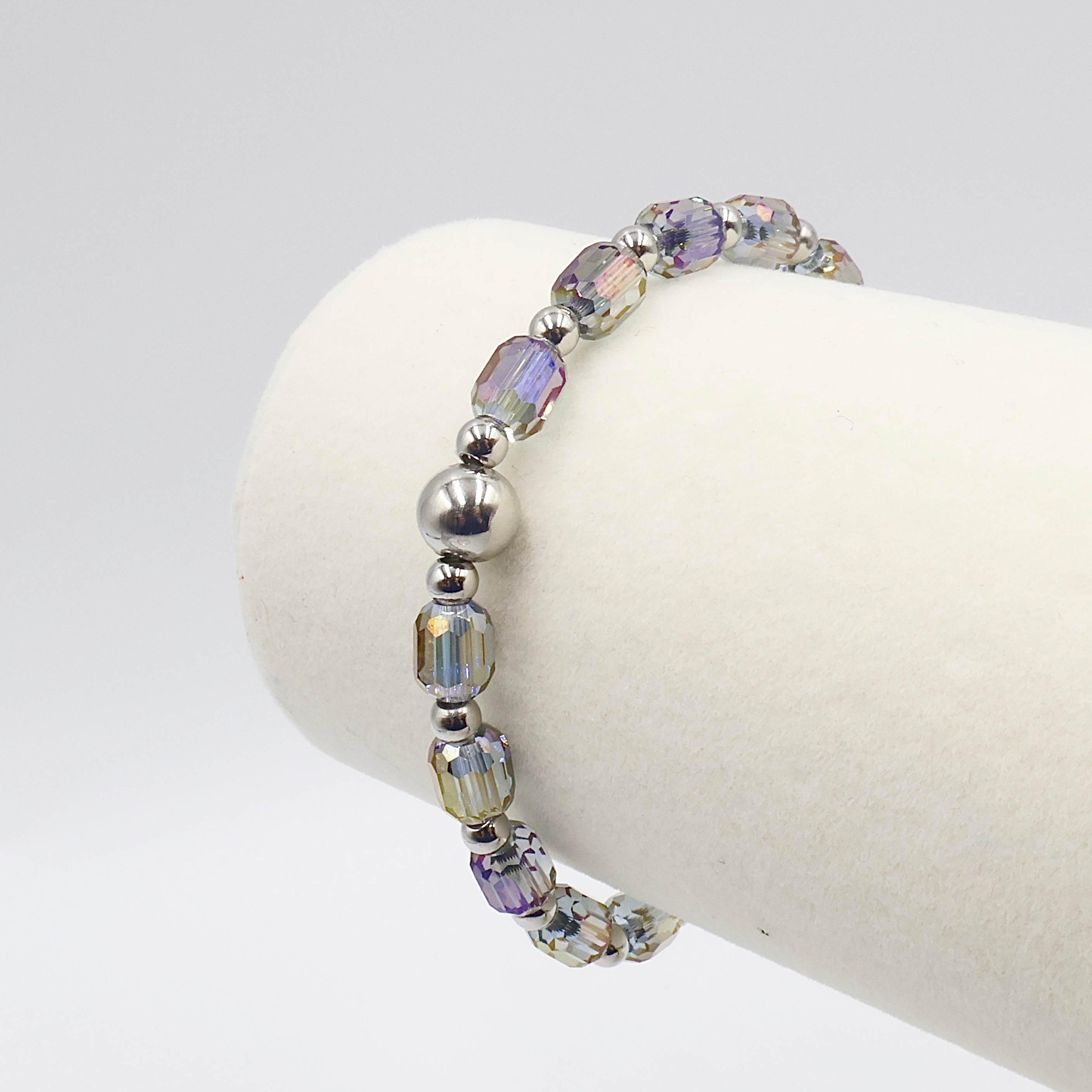 Faceted Pillar Bracelet ~ Blue Iris ~ 6mm