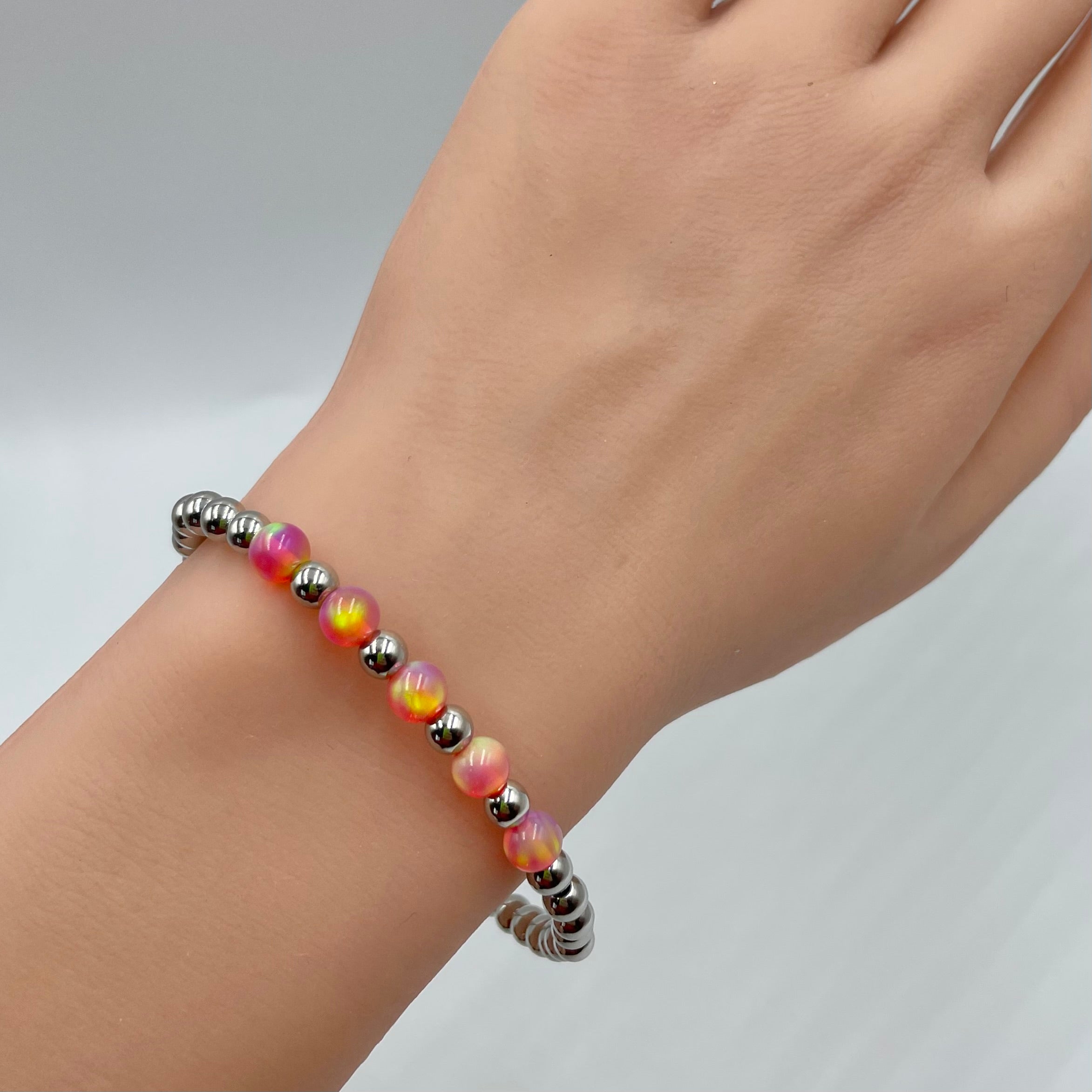 5-Opals Bracelet ~ Coral Crush