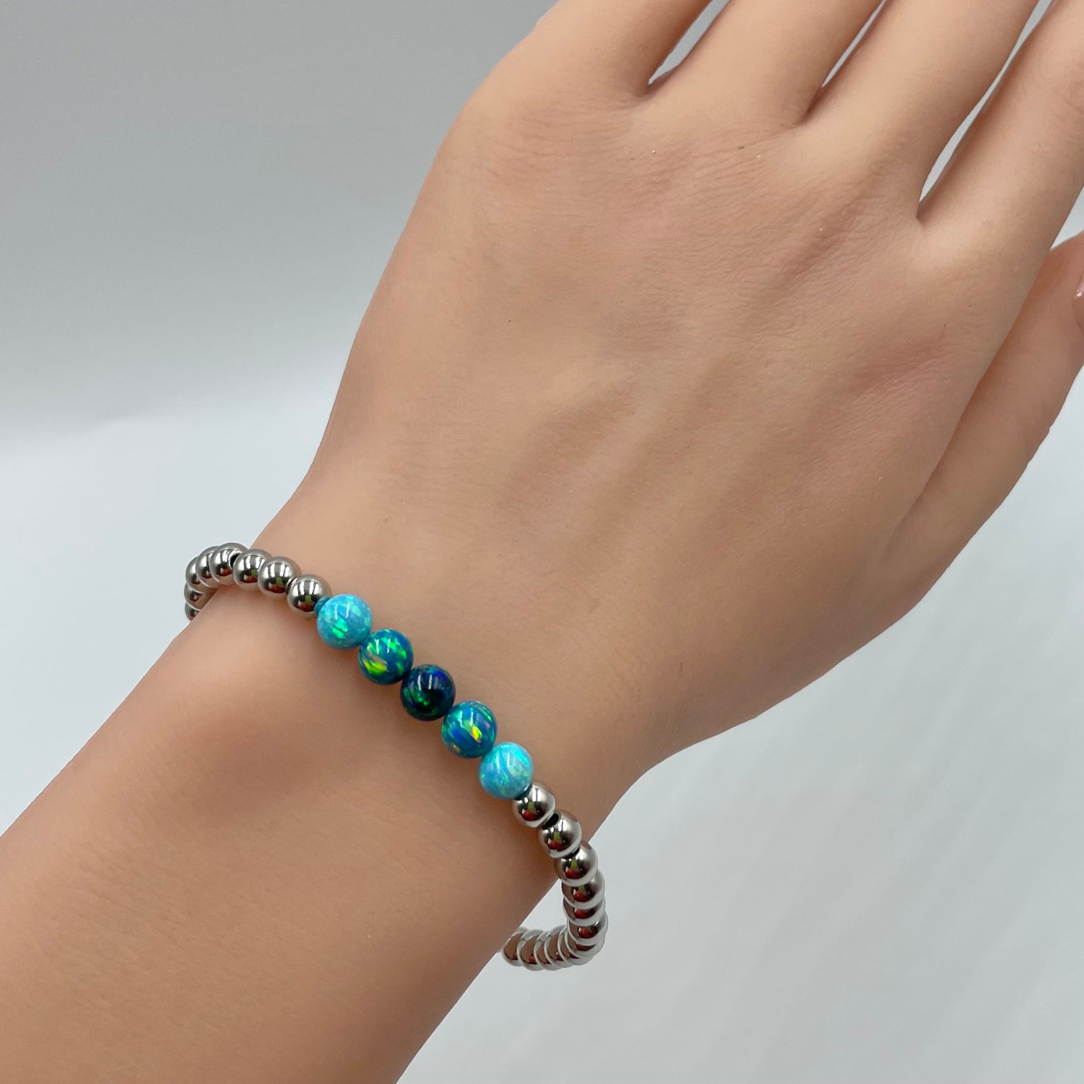 Opal Ombre Bracelet ~ Turquoise Blue Waters ~ 5-Opals