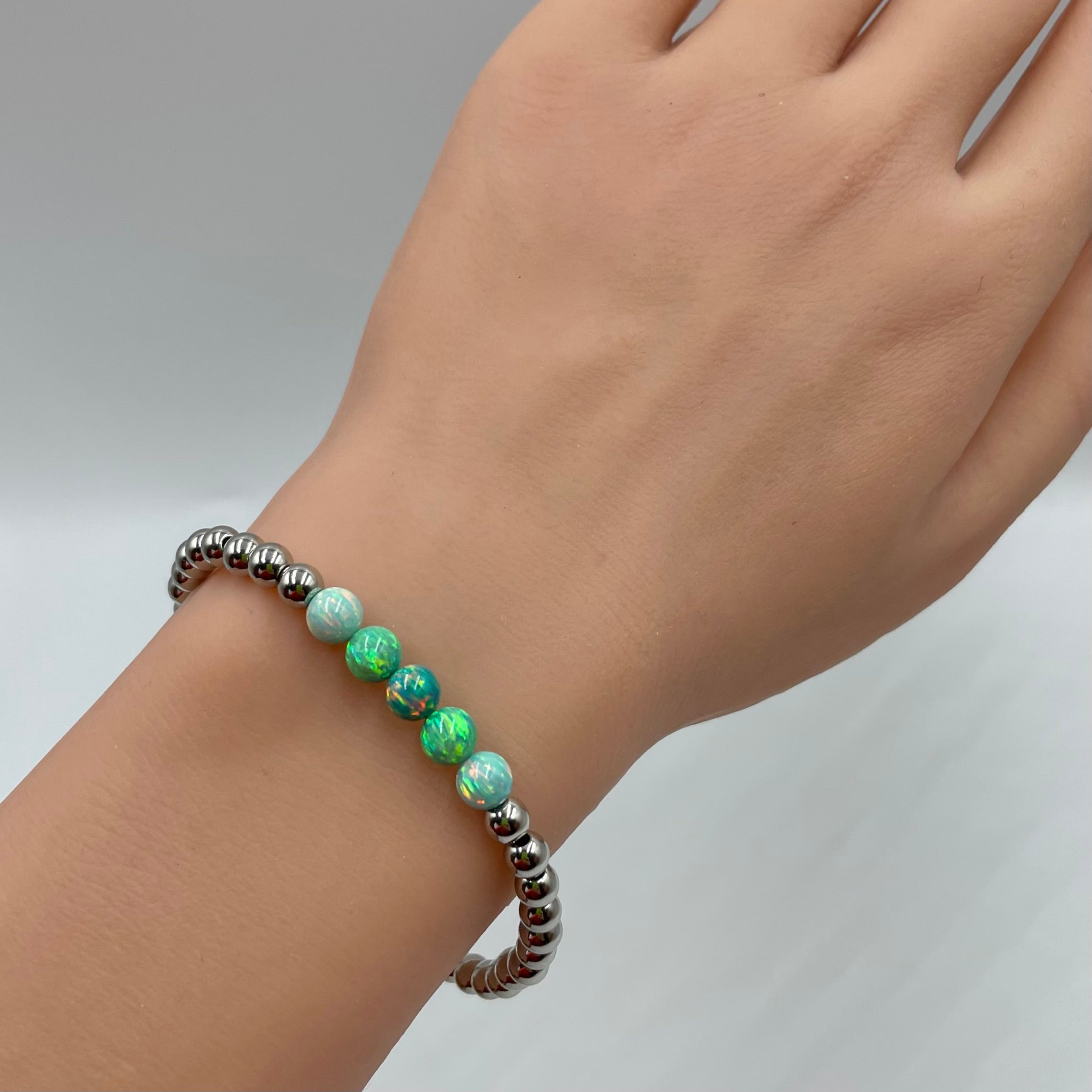 Opal Ombre Bracelet ~ Summer Green ~ 5-Opals