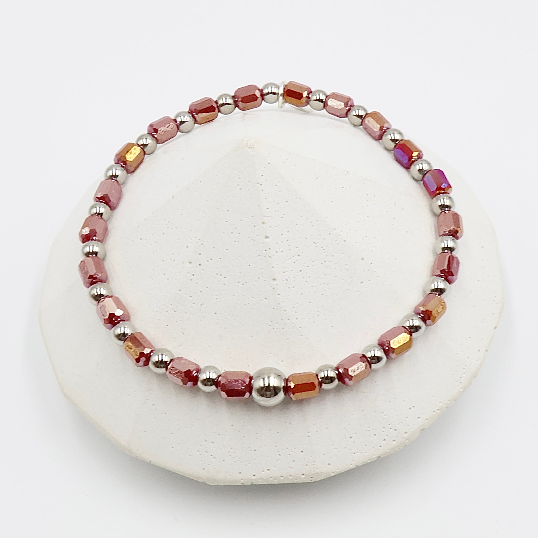 Petite Faceted Pillar | Cherry Glow