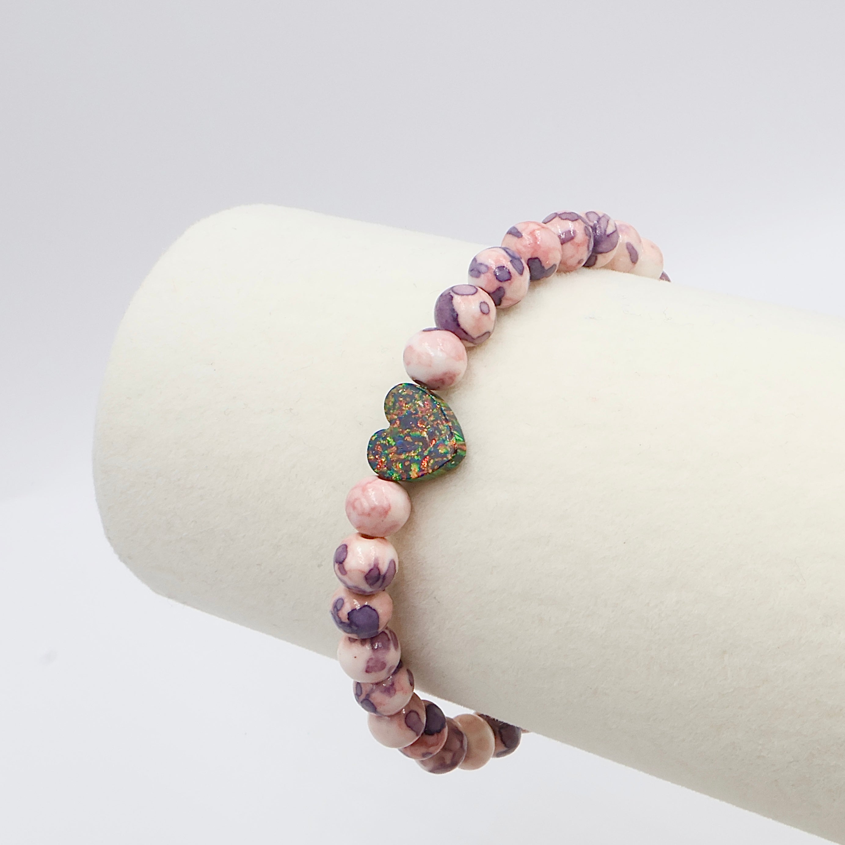 Midnight Rainbow | Opal Heart Bracelet
