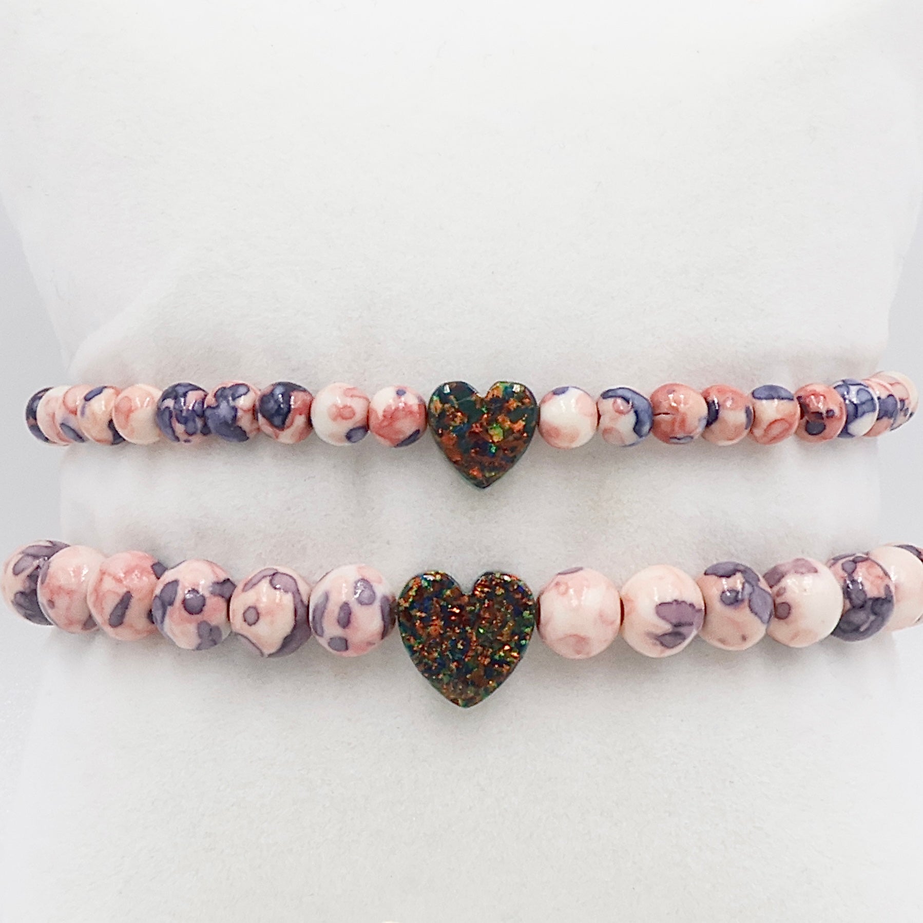 Midnight Rainbow | Opal Heart Bracelet