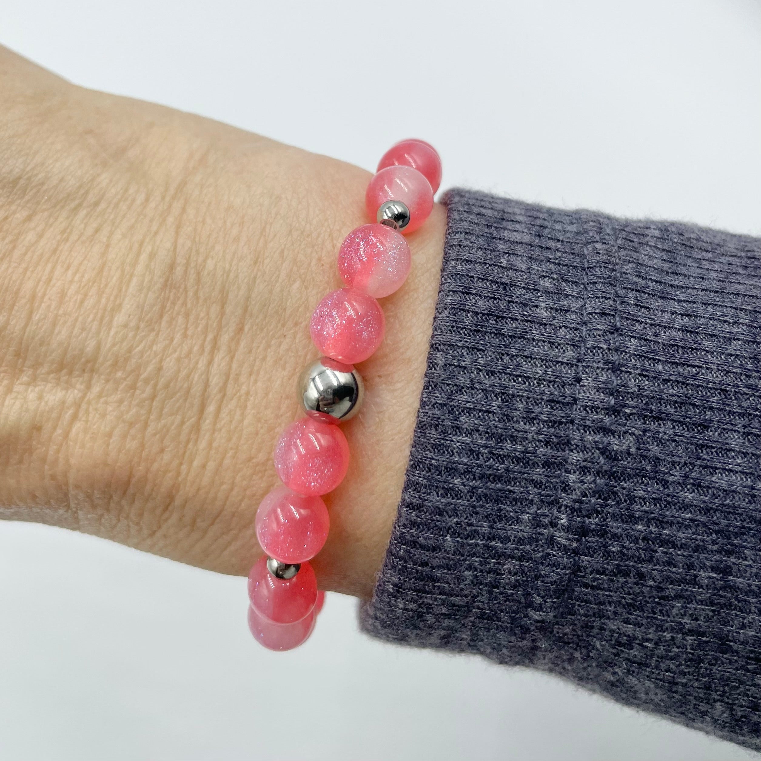 Sparkling Night Sky Gradient ~ Bright Coral Pop