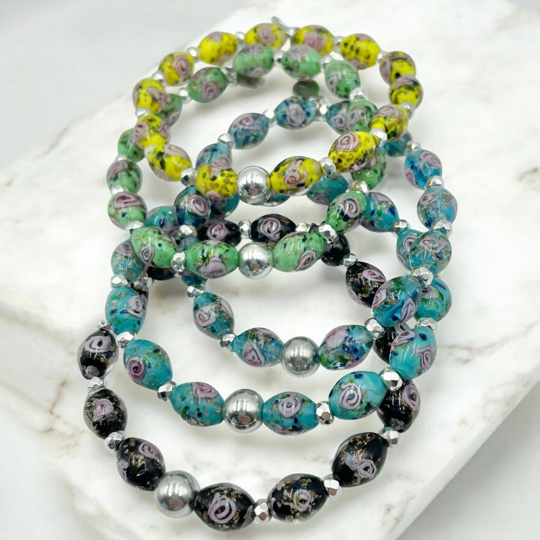 Luminous Oval Rose Bracelets ~ Amber Rose